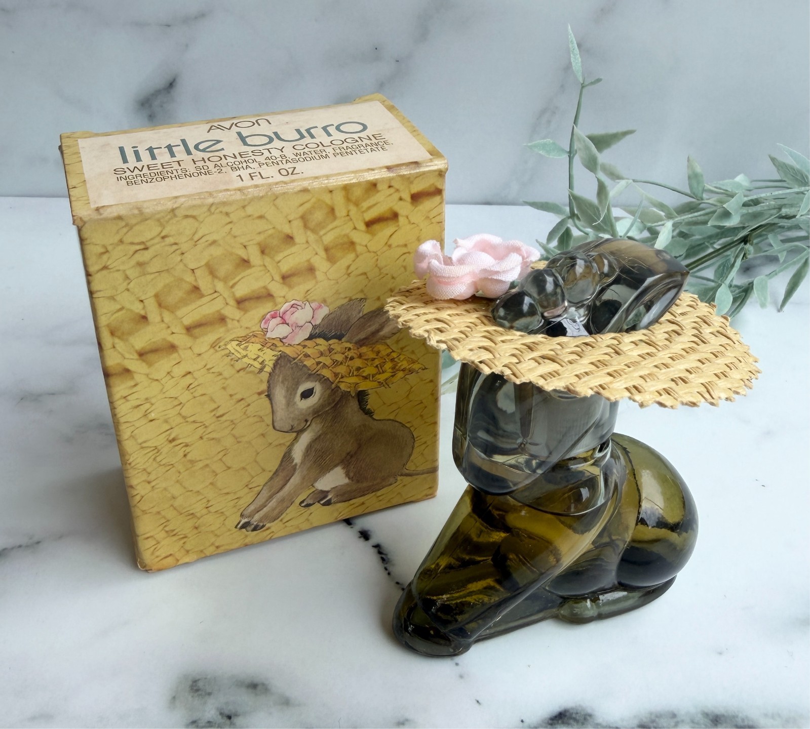 Avon Little Burro 1 Fl. Oz. Sweet Honesty Cologne Full Original Box -Vintage 70s