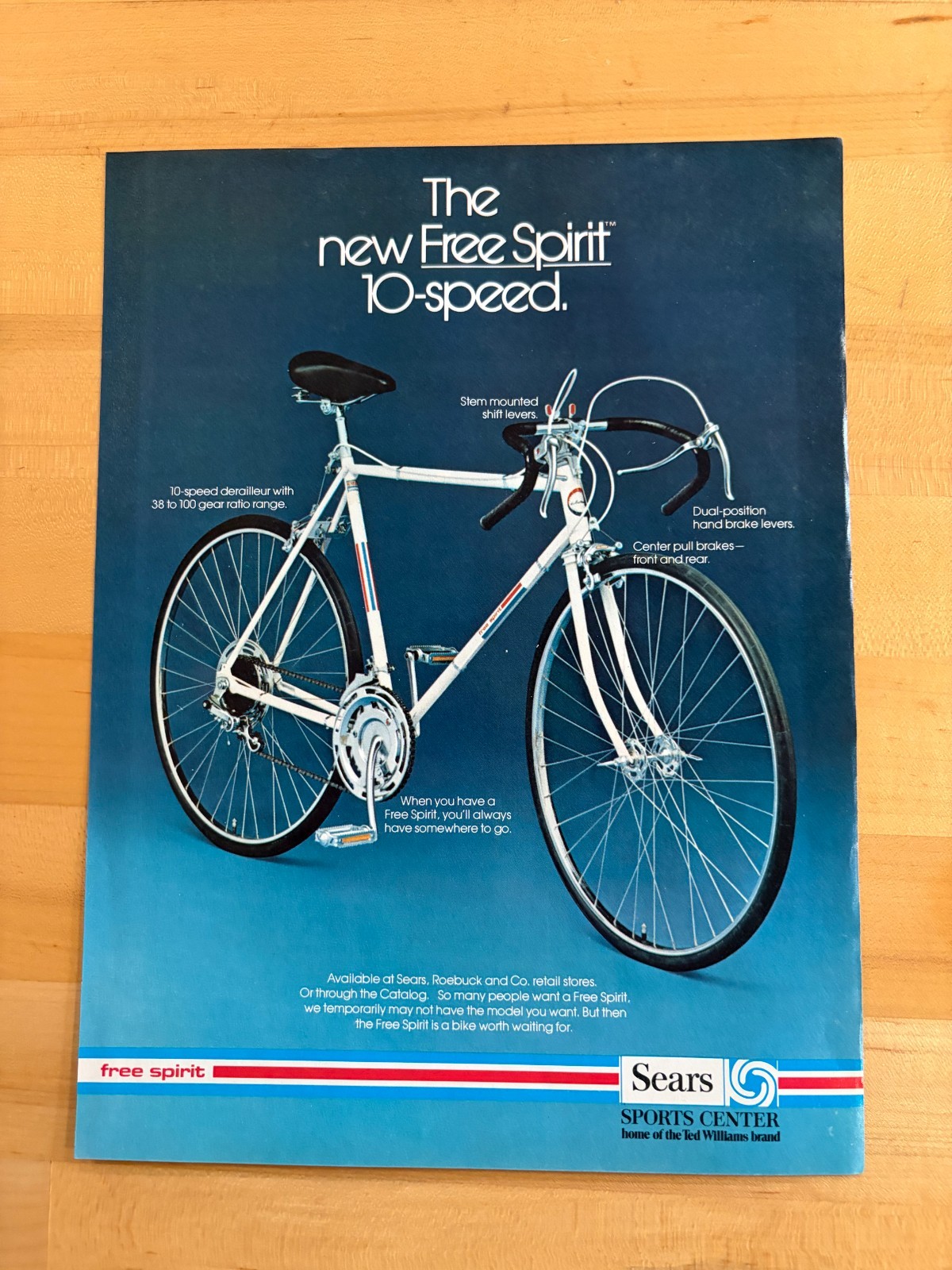 1973 Print Ad Sears Free Spirit 10-Speed Bicycle