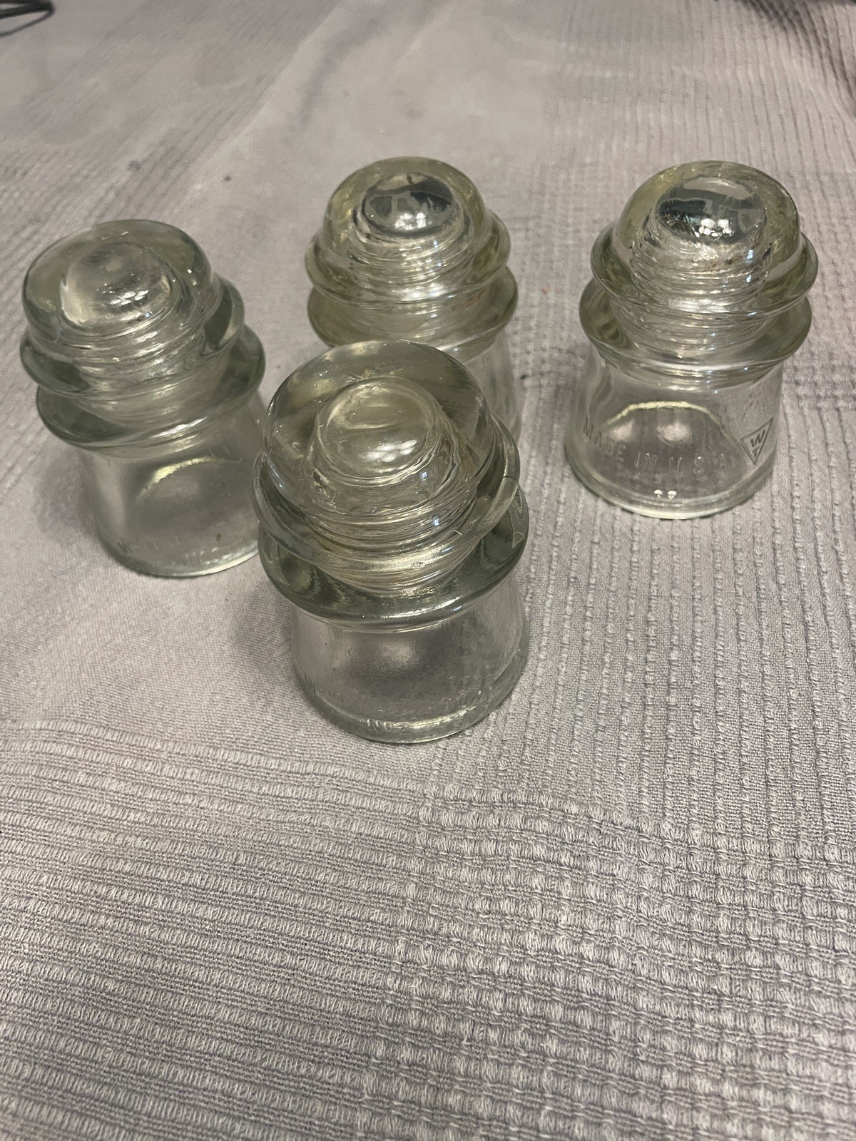 Vintage Clear Whithall Tatum No.  2 Insulators, Brookfield Insulator