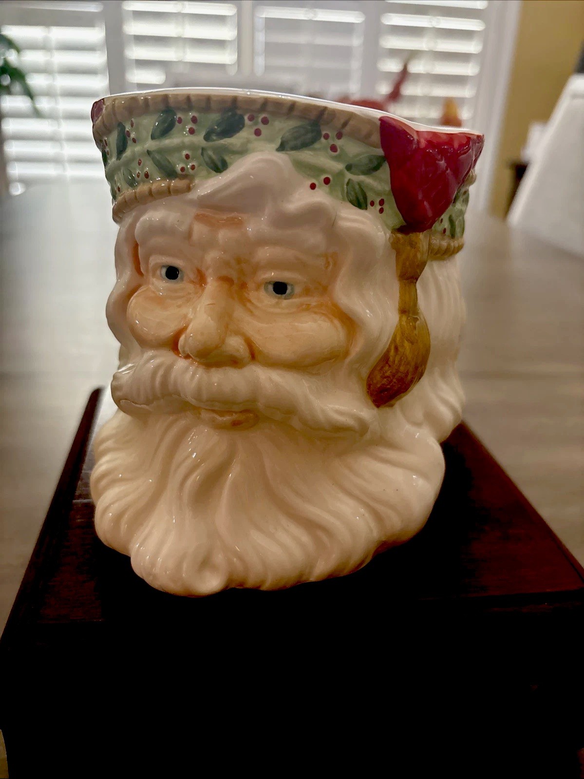 Vintage 1991 Caffco Santa Head Vase Planter Candy Jar Ceramic 5\ Vintage 1991 Caffco Santa Head Vase Planter Candy Jar Ceramic 5\