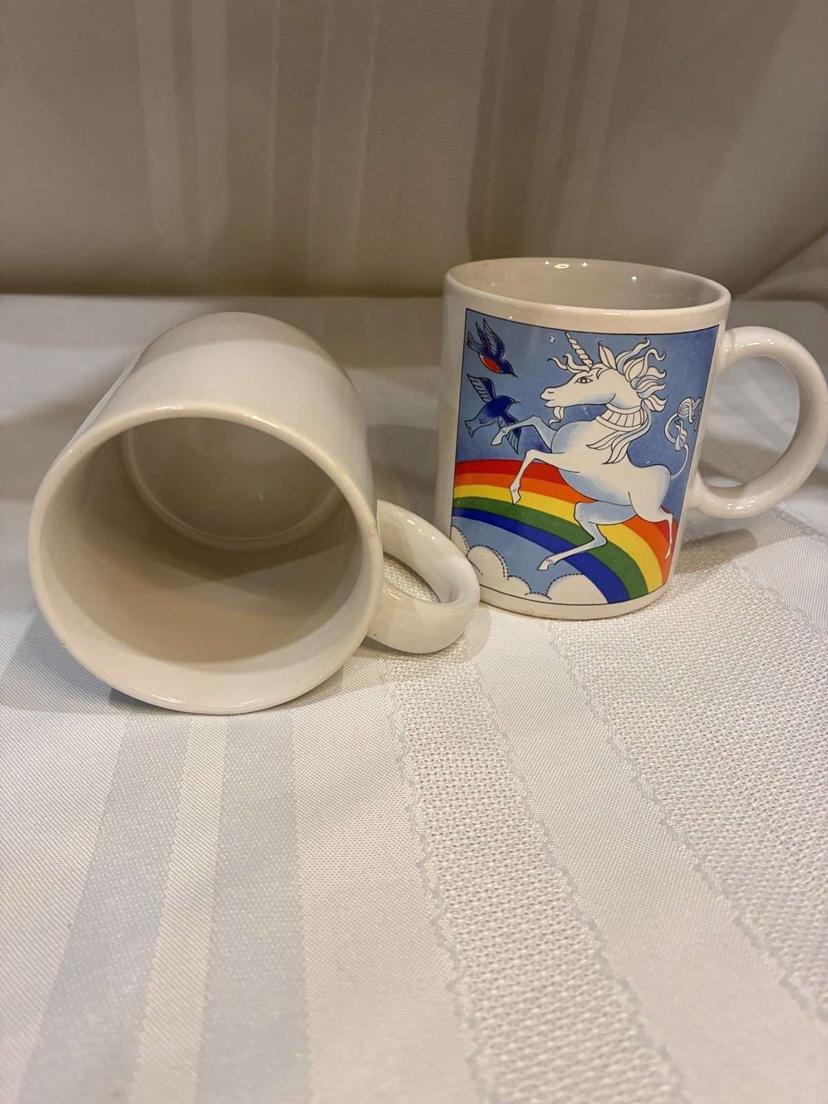 (2) Vtg. 1980s Fred Roberts Co Japan Rainbow Pegasus Winged Unicorn Coffee Mug (2) Vtg. 1980s Fred Roberts Co Japan Rainbow Pegasus Winged Unicorn Coffee Mug