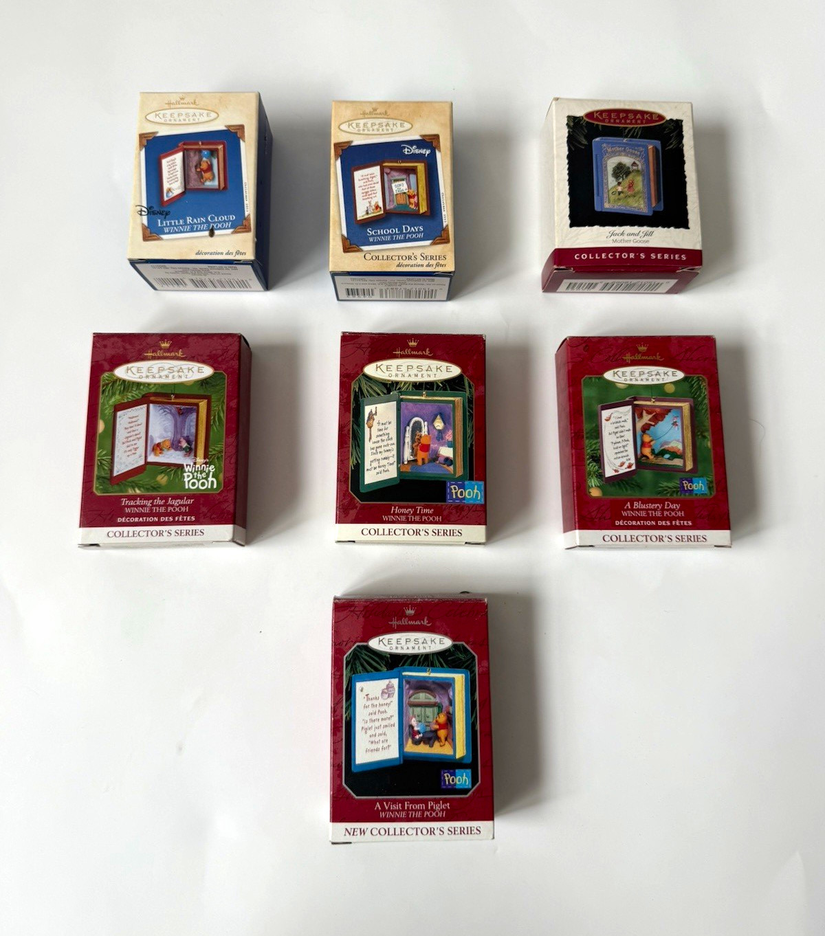 Hallmark Keepsake Disney Winnie the Pooh Lot of 7 Ornaments 98-2003 1995 mother 
