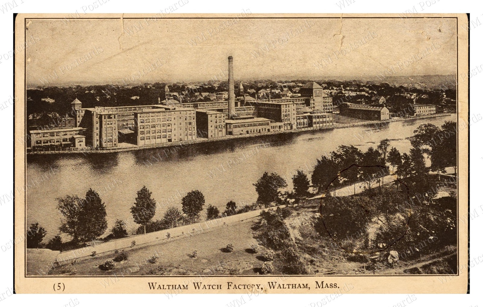Waltham Massachusetts circa 1900 Watch Factory Buildings Standard Postcard Waltham Massachusetts circa 1900 Watch Factory Buildings Standard Postcard