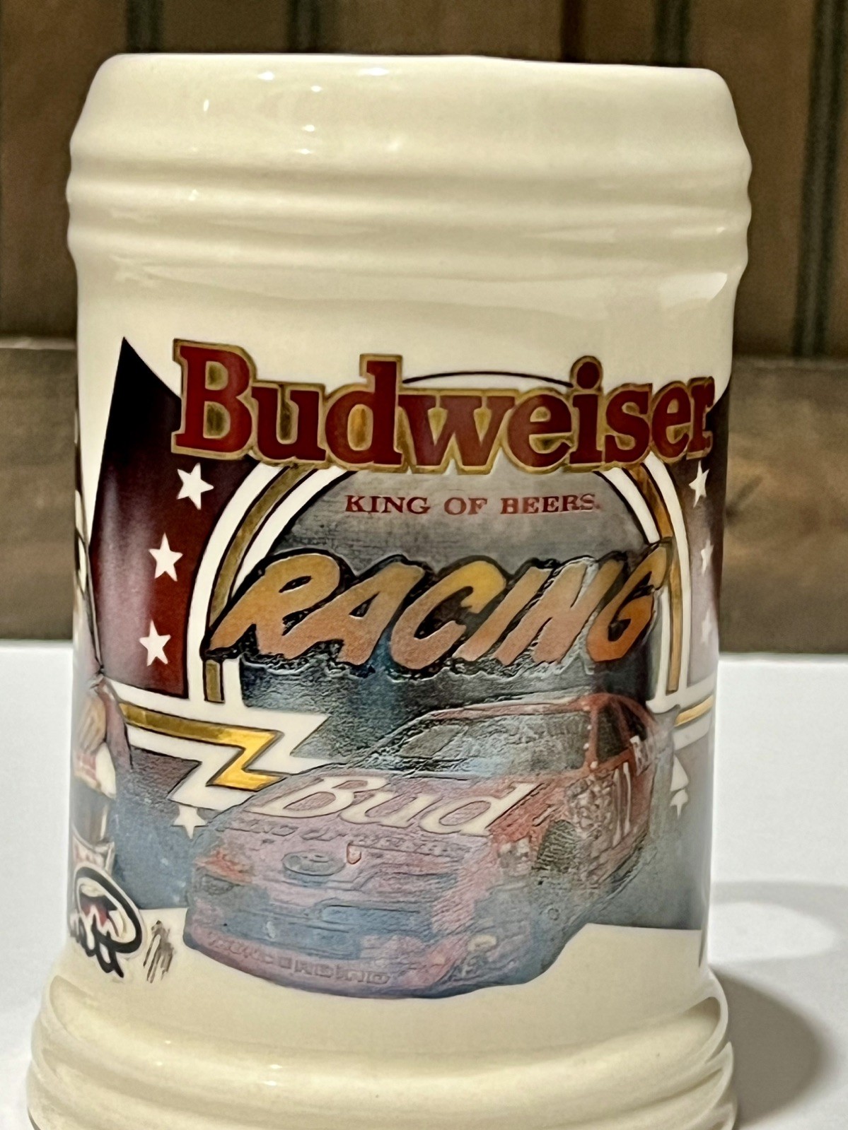 Two vintage NASCAR steins. Two vintage NASCAR steins.