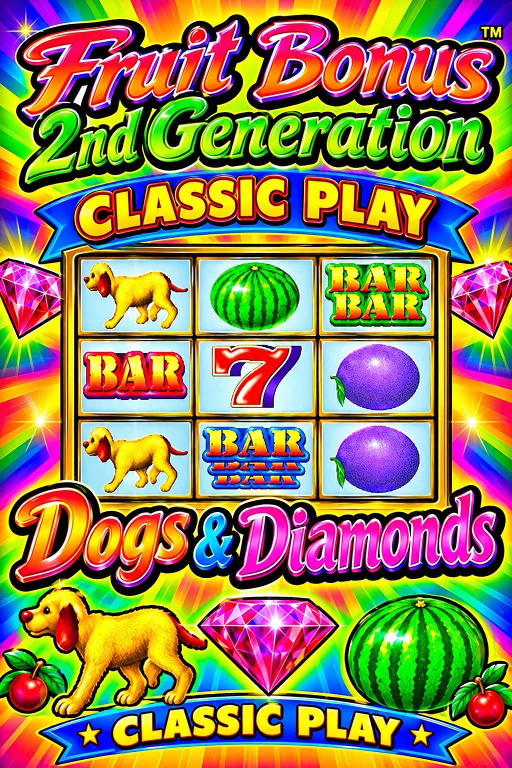 FRUIT Bonus 2nd Generation 8-Liner Replacement CGA Game Board Cherry MASTER IGS