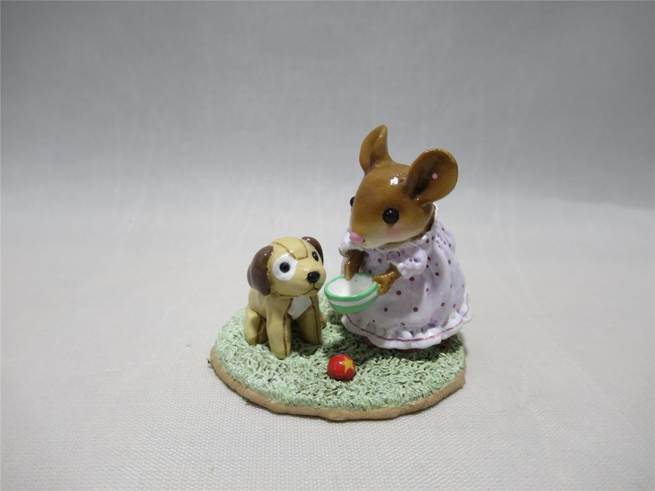 Wee Forest Folk Doggie\'s Dish Lavender Nightie WFF NIB Retired Pajama Series