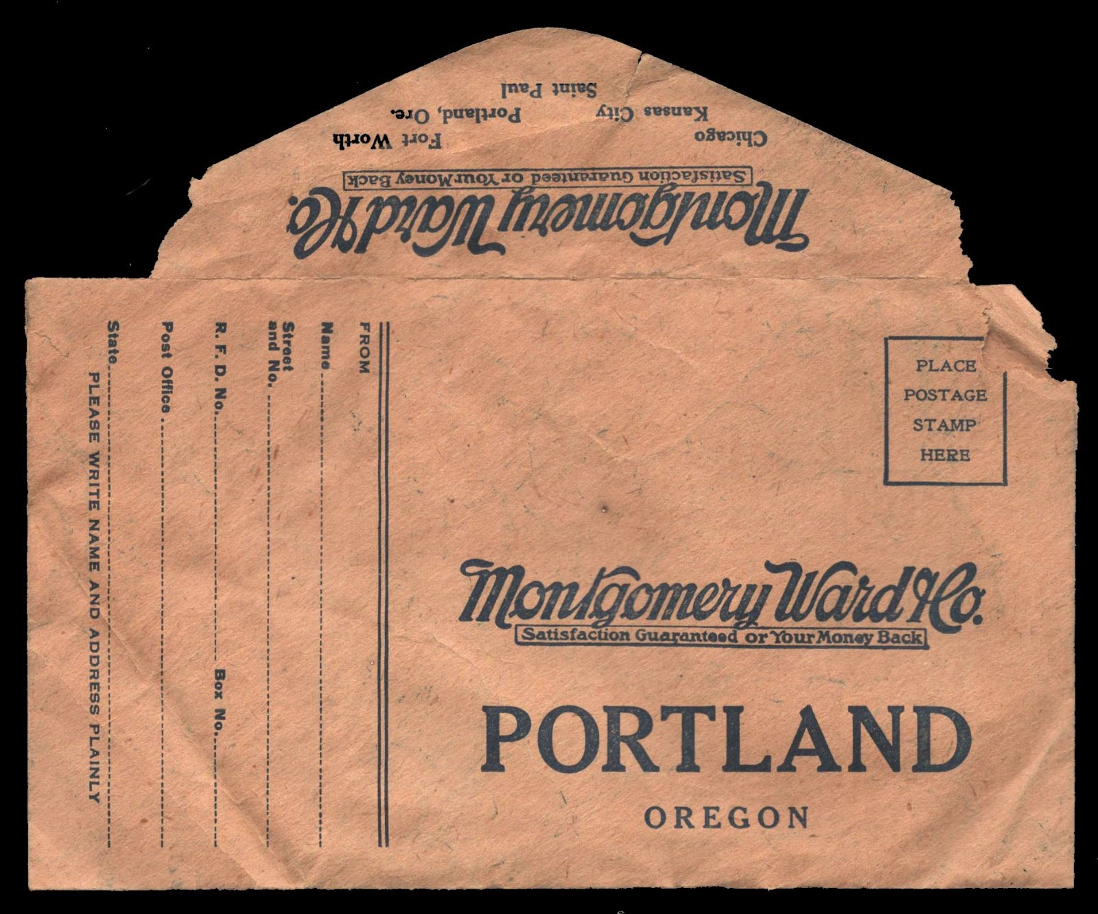 1930s Montgomery Ward\'s Department Store Vintage Order Envelope Portland Oregon 1930s Montgomery Ward\'s Department Store Vintage Order Envelope Portland Oregon