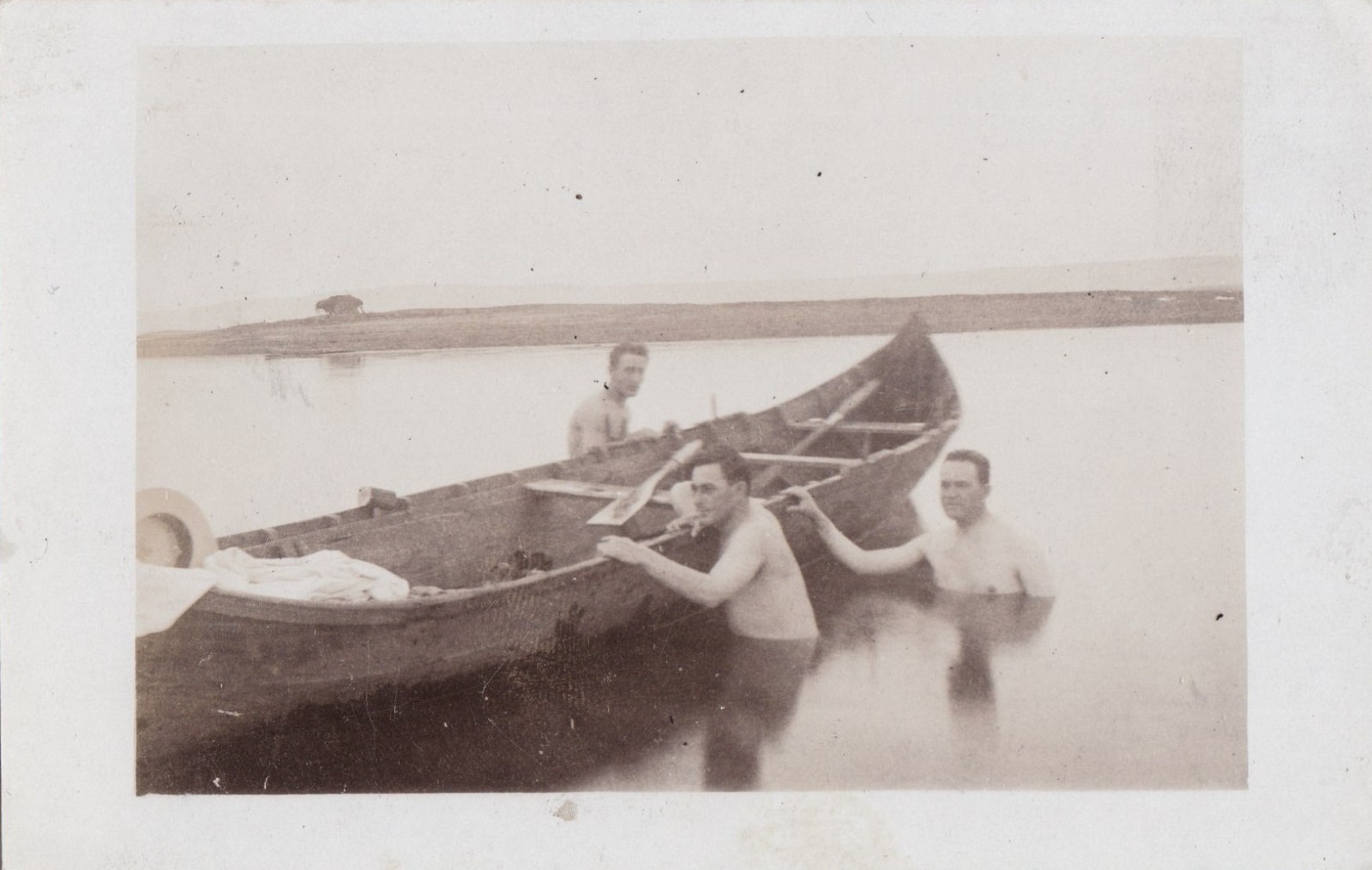 Vintage Leonar RPPC - Affectionate buds guide their boat - Gay interest Vintage Leonar RPPC - Affectionate buds guide their boat - Gay interest