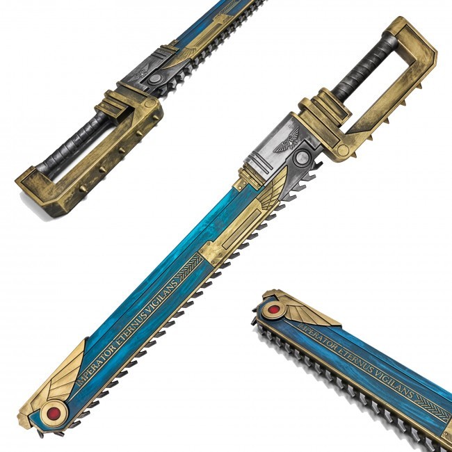 39.25” Warhammer 40K Space Marine 2 Mark XI Hell’s Teeth Chainsword Replica 39.25” Warhammer 40K Space Marine 2 Mark XI Hell’s Teeth Chainsword Replica