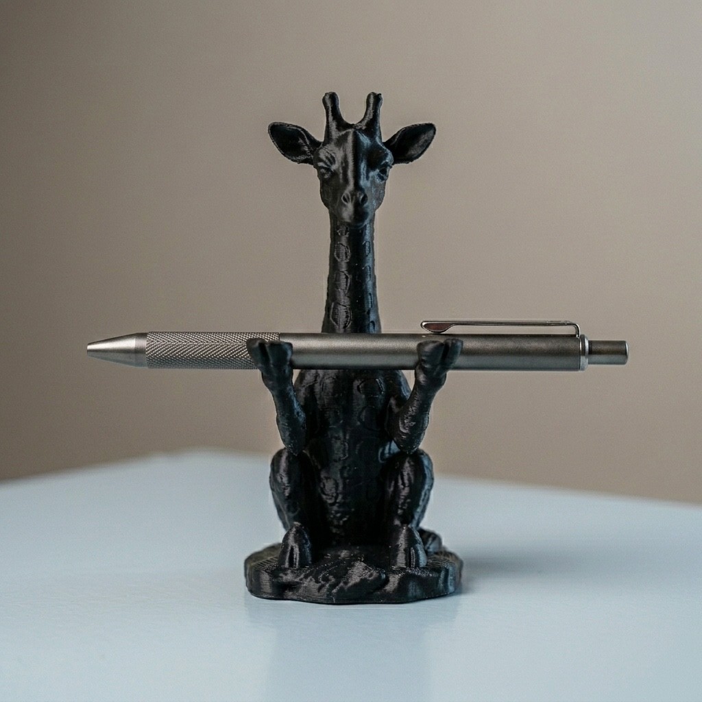 Cute Animal Giraffe Pen Holder Black 4inch USA MADE