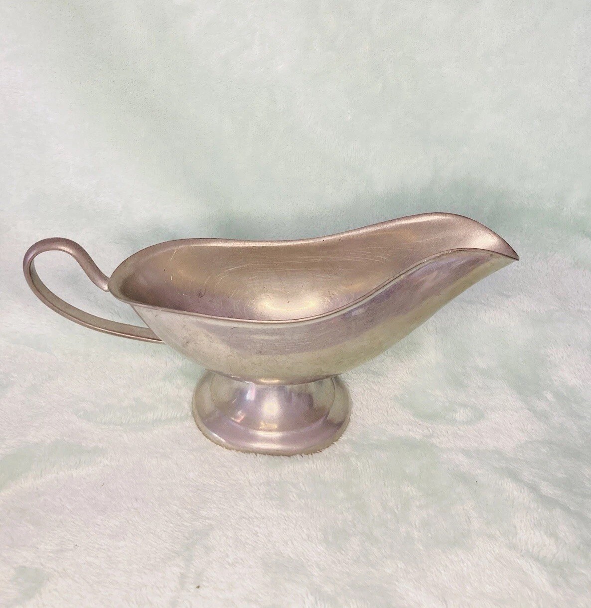 Colonial Pewter - Vintage Gravy Boat with Dented Base