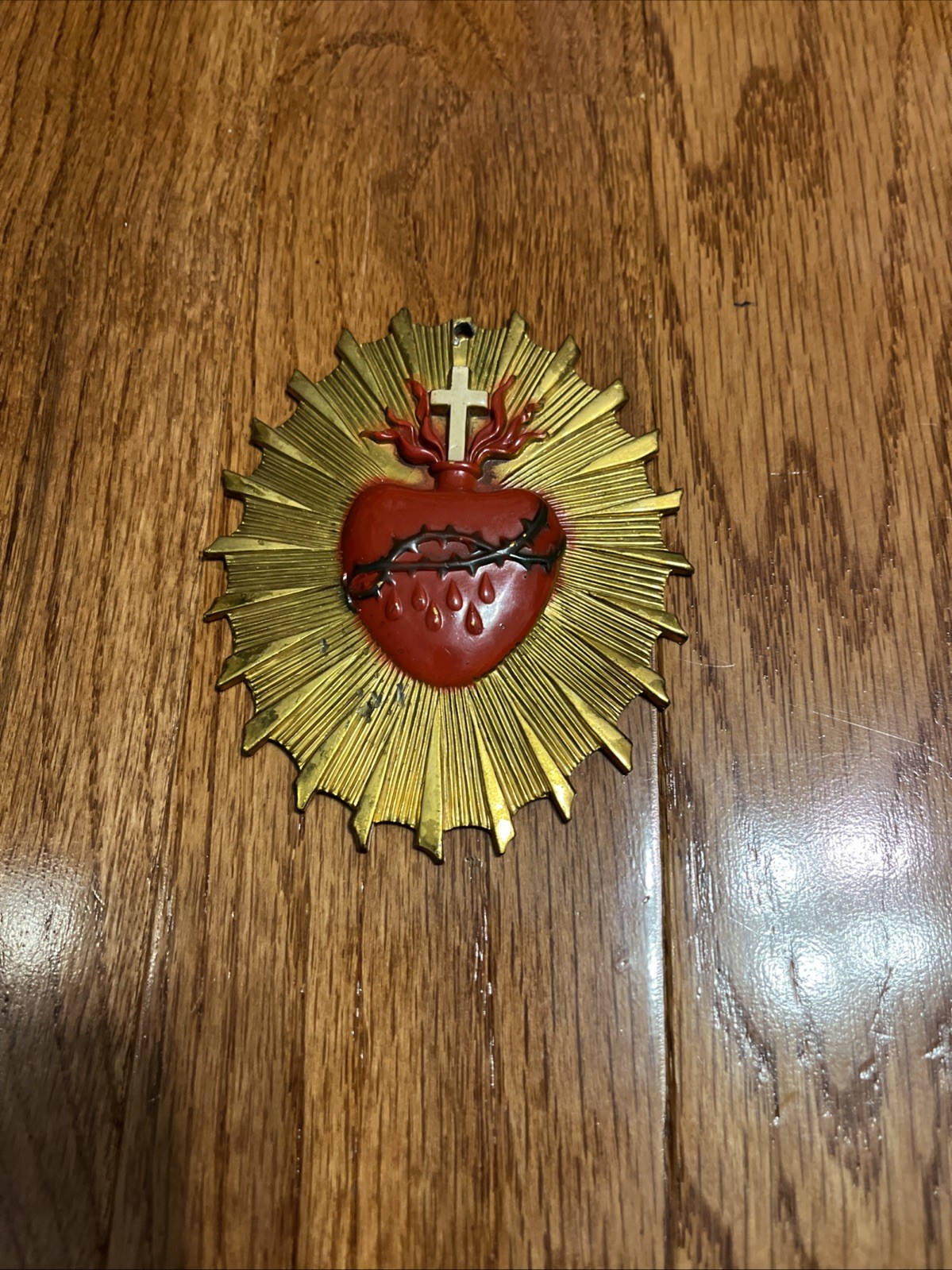Vintage Sacred Heart Of Jesus Casket Plaque Vintage Sacred Heart Of Jesus Casket Plaque
