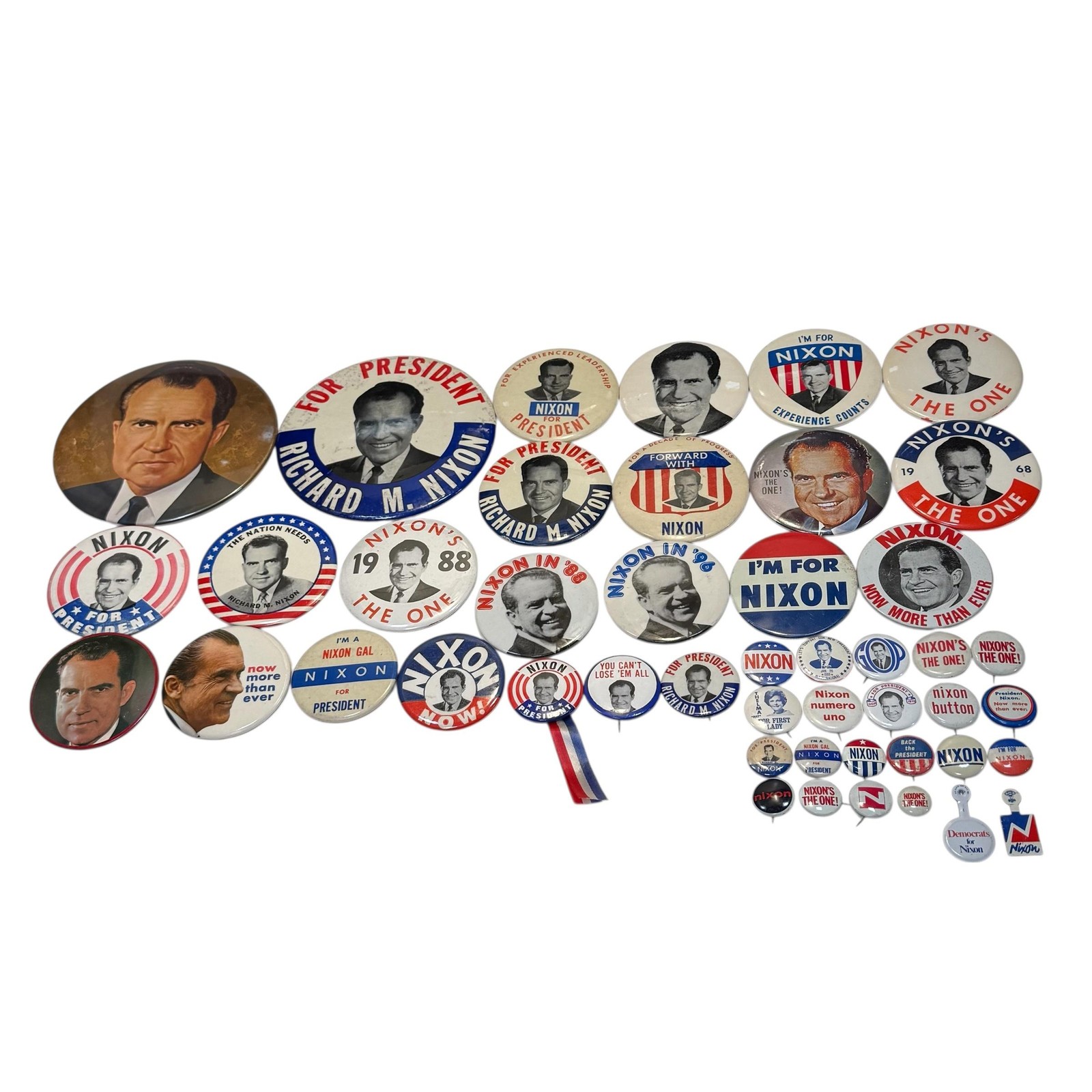 Vintage Richard Nixon Campaign Pinback Buttons Lot 1960s 1970s Political