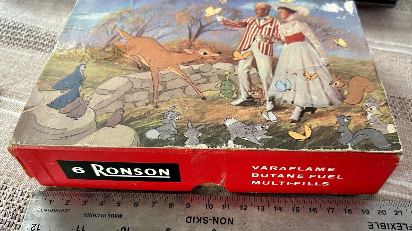 Vintage 1960s Ronson Varaflame Box / Repurposed Disney Mary Poppins Puzzle