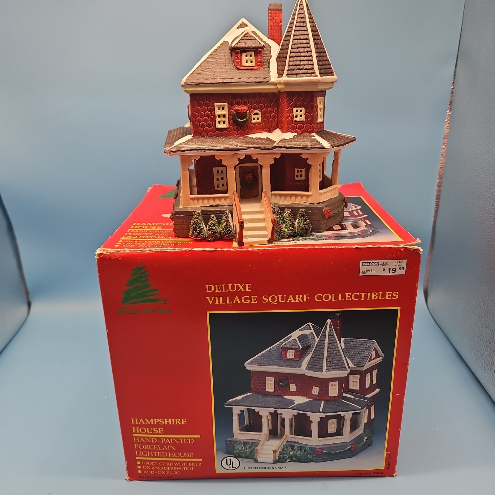 Vintage 1993 Caldor Dickensvale Lemax  Red Victorian House #35064 *No Light