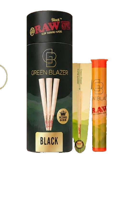 RAW Black Cones KING SZ Green Blazer | Slow Burning pre rolled papers- 100 Pack RAW Black Cones KING SZ Green Blazer | Slow Burning pre rolled papers- 100 Pack