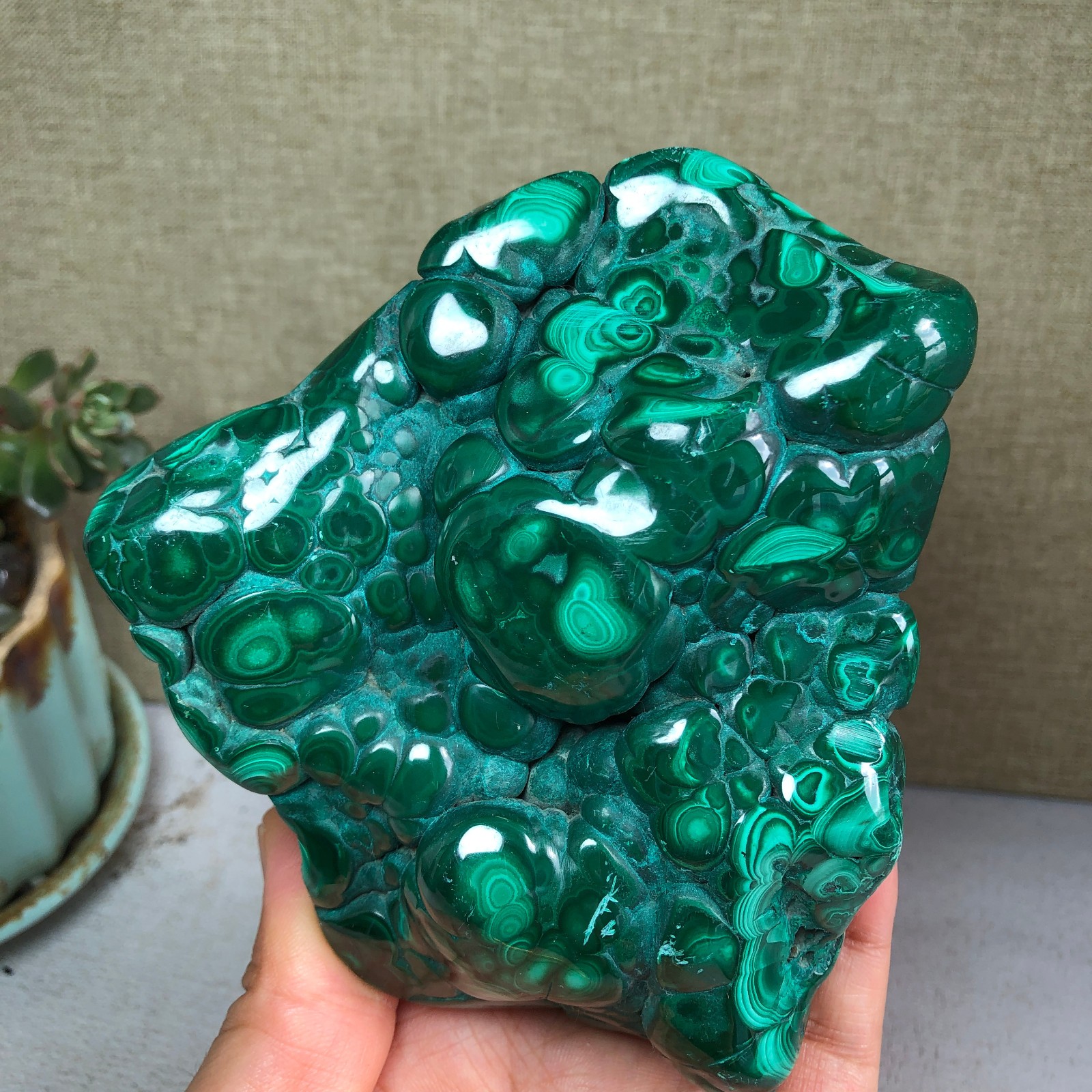 Natural Malachite semi-precious Rough original Crystal Specimen 569g A6203