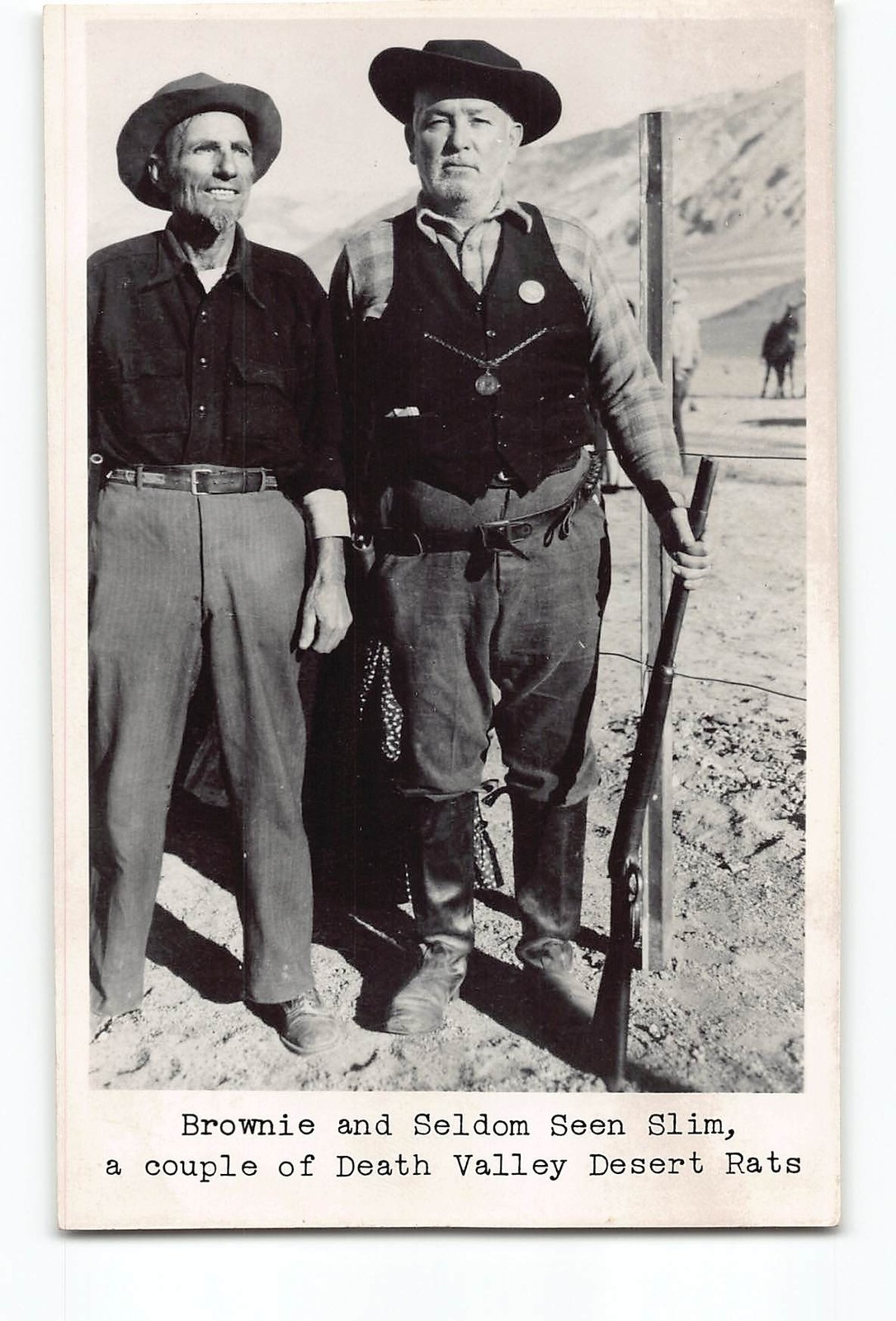 Death Valley California CA Vintage RPPC Real Photo Brownie and Seldom Seen Slim