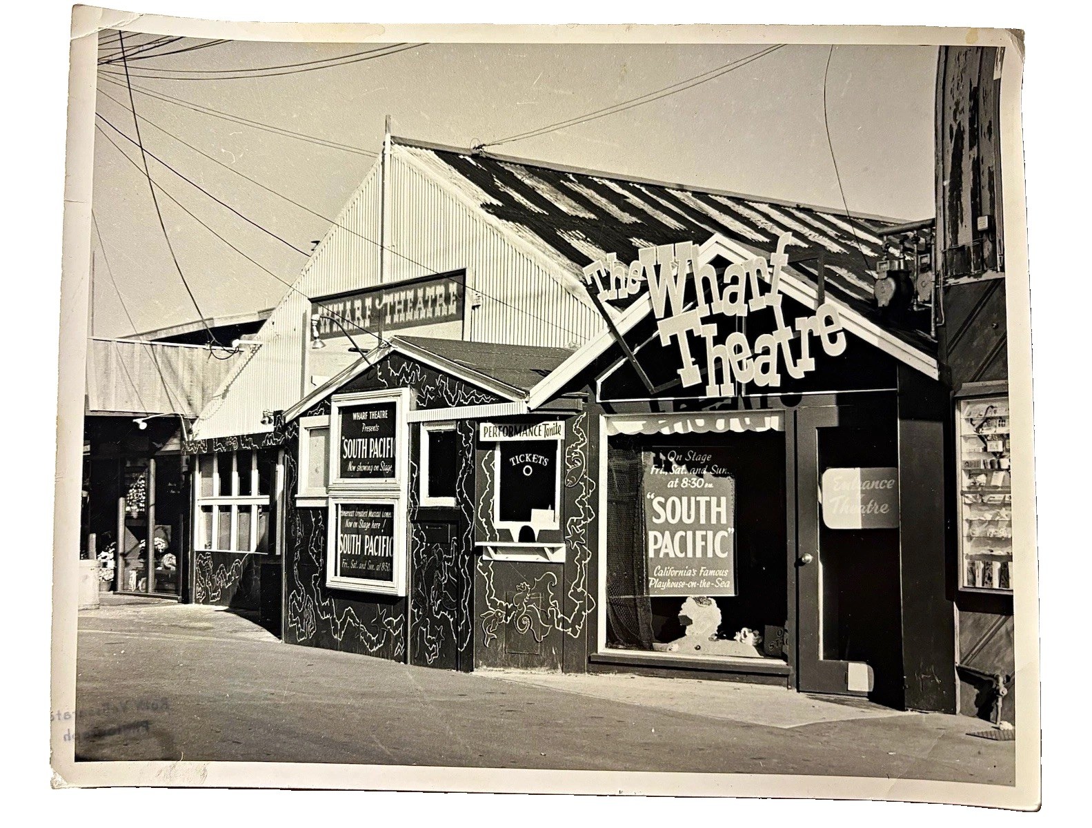 Vintage Photo 8x10 building street scene the wharf theatre Monterey California