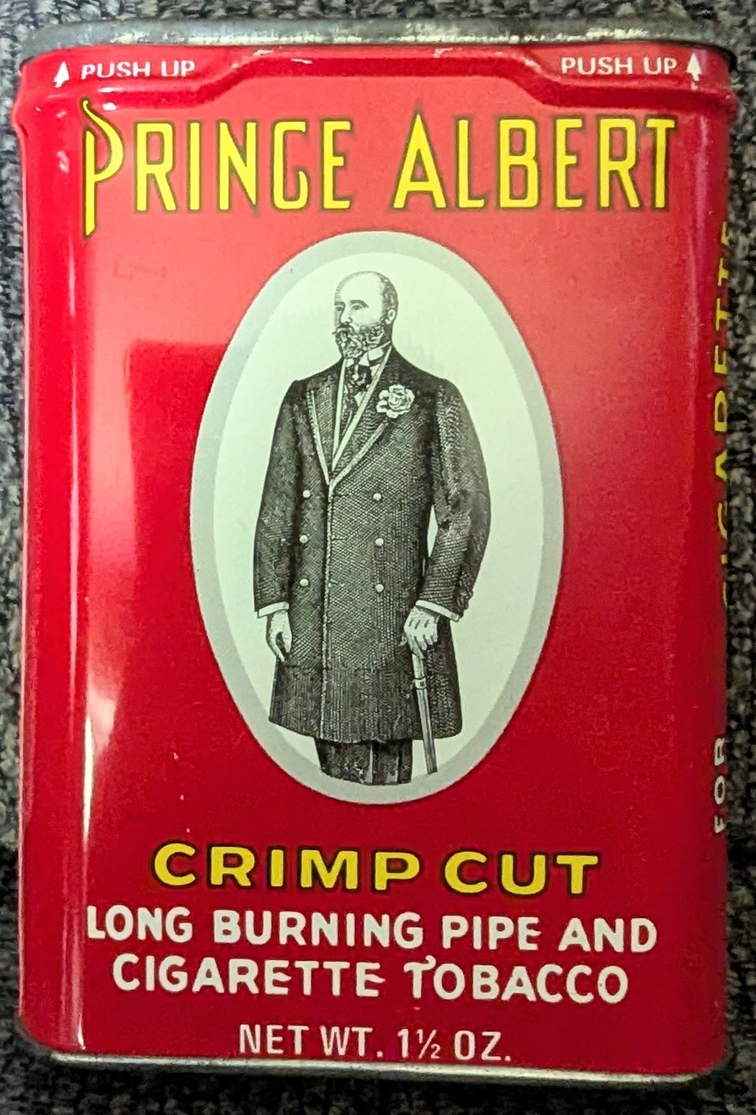 Prince Albert Crimp Cut Tobacco Tin Long Burning Pipe Cigarette NOS Coupon (22) Prince Albert Crimp Cut Tobacco Tin Long Burning Pipe Cigarette NOS Coupon (22)