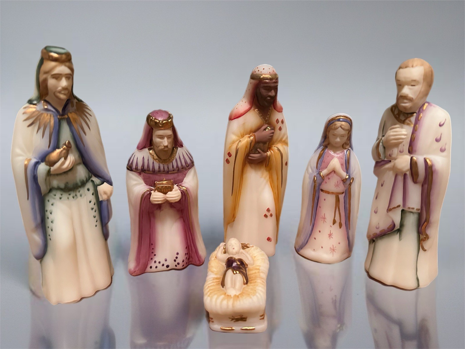 6 FENTON 1st EDITION NATIVITY SET FIGURINES ALL IN ORIGINAL BOXES