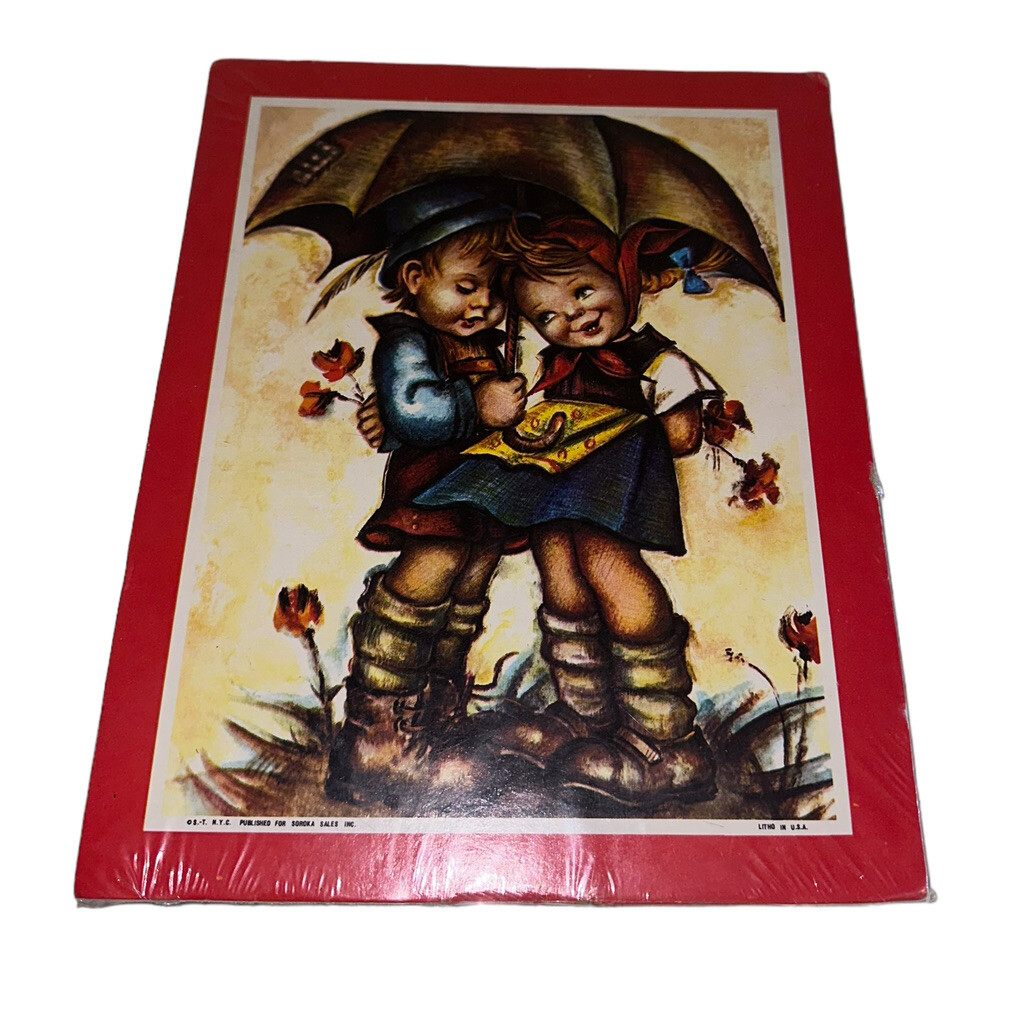 NOS NIP Sealed Vintage Action Home Fair Wall Plaque 10”x8” Hummel Siblings