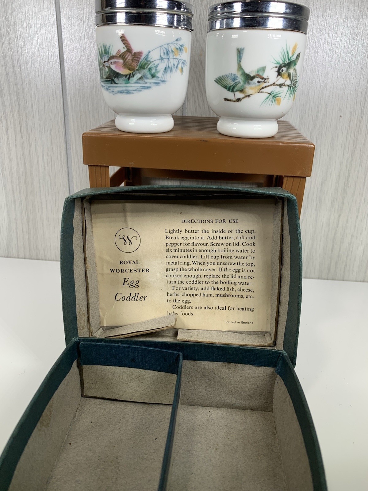 Egg Coddles Bird Pattern Royal Worcester Box Instructions Porcelain Discontinued Egg Coddles Bird Pattern Royal Worcester Box Instructions Porcelain Discontinued