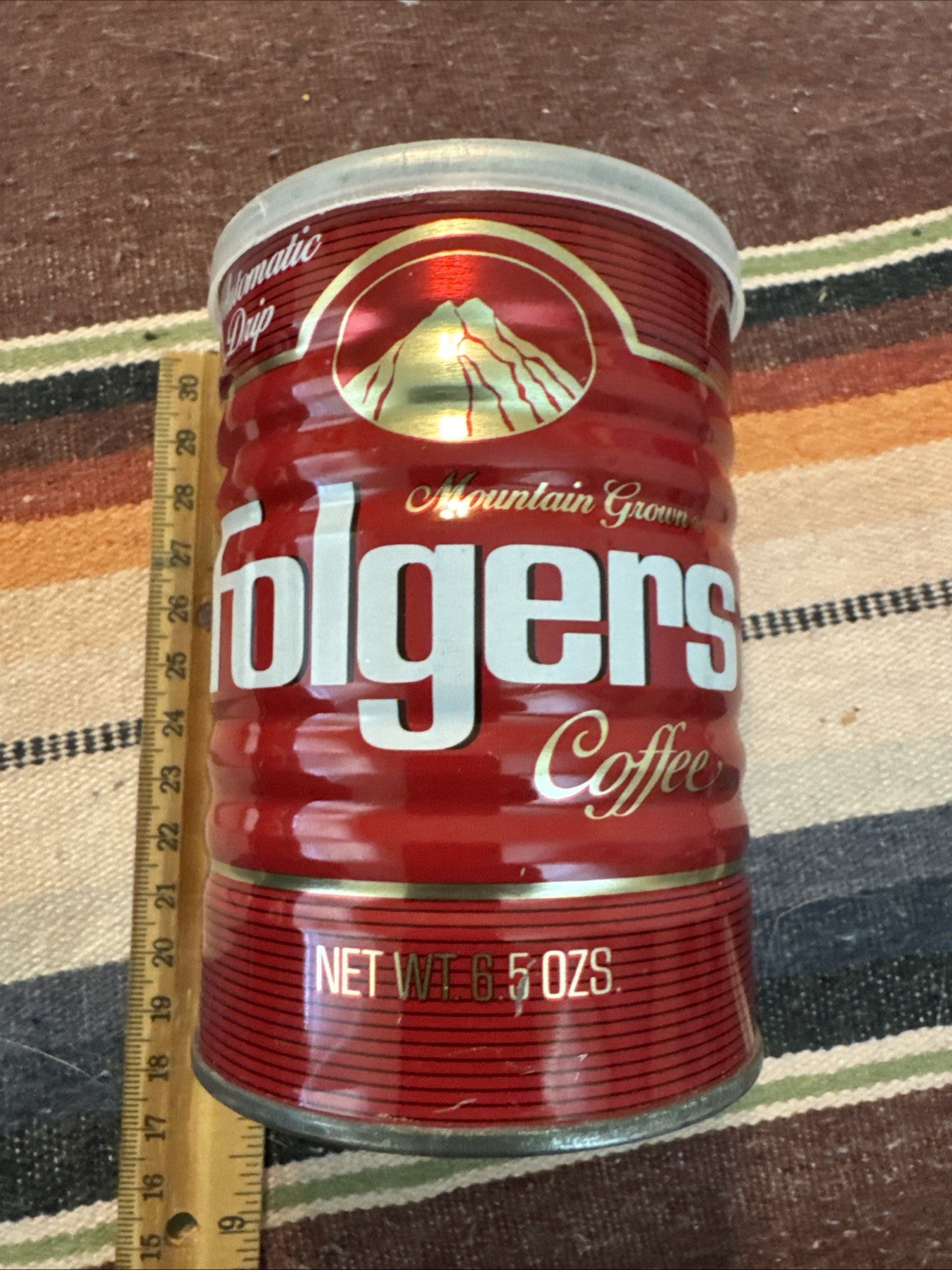 VTG Folgers 6.5 Oz. Red Coffee Can Mountain Grown Small
