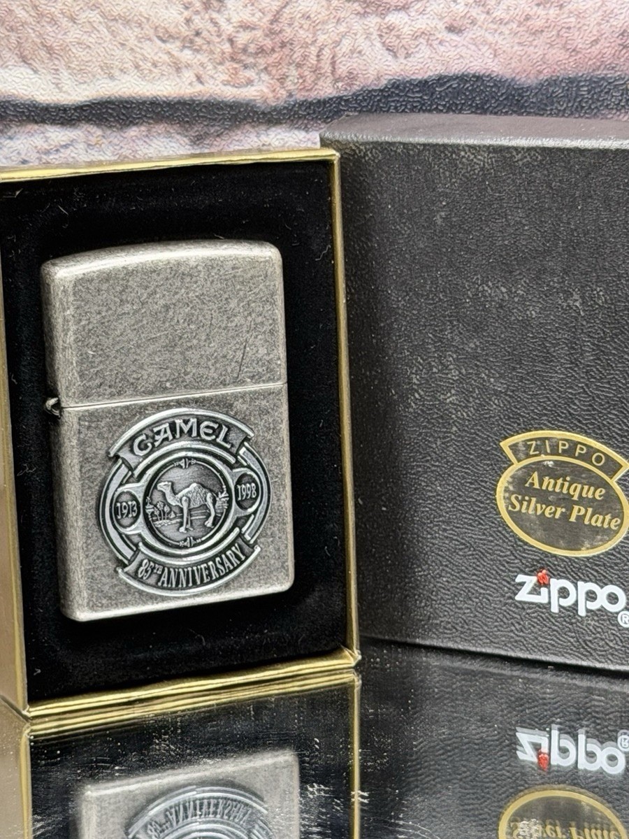 Zippo Camel 85th Anniversary 1913-1998 Antique Silver Plate New In Box Zippo Camel 85th Anniversary 1913-1998 Antique Silver Plate New In Box