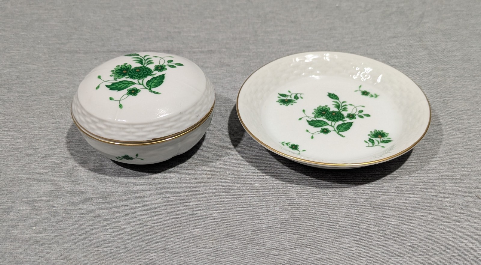 Batignani Firenze Ceramic Round Trinket Box and Dish P.zza S. Croce Vintage Batignani Firenze Ceramic Round Trinket Box and Dish P.zza S. Croce Vintage