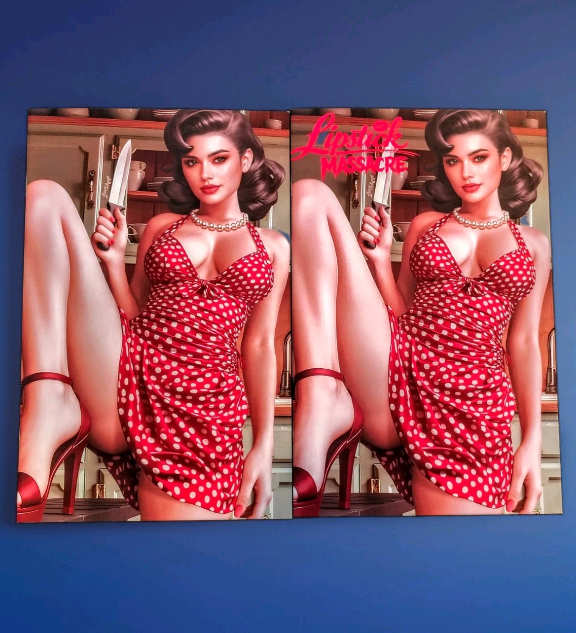 Lipstick Massacre Bettie Page Homage Trade + Virgin Set Jose Cano Cool Comics