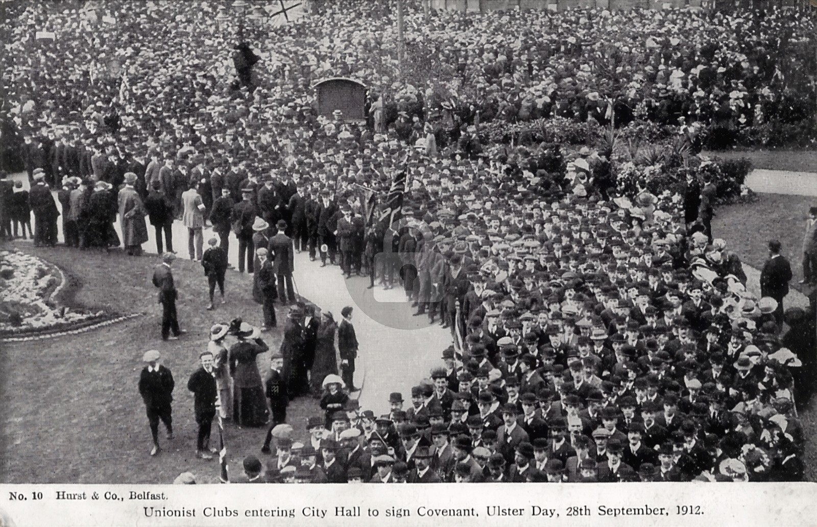 Belfast Ireland Unionist Club Parade Ulster Day 1912 RPPC Photo Postcard COPY