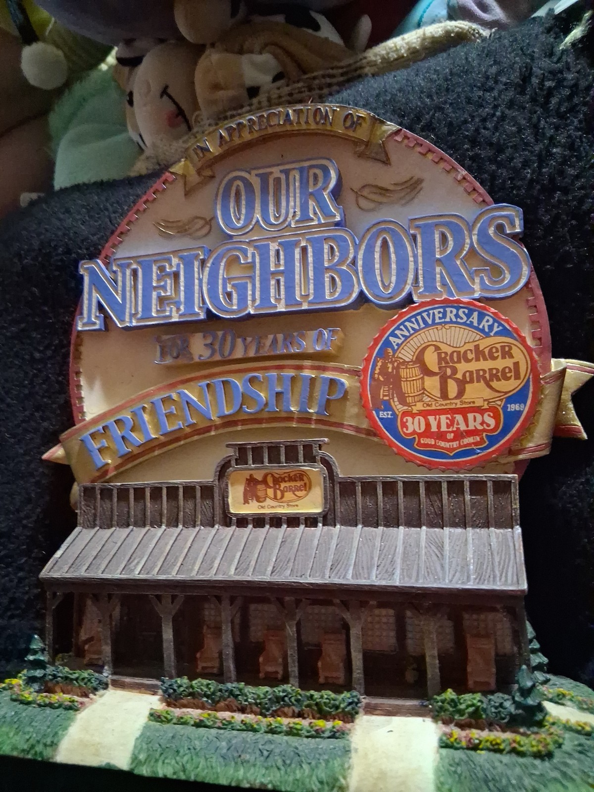 vintage 1999 Cracker Barrel 30th Anniversary store display plaque vintage 1999 Cracker Barrel 30th Anniversary store display plaque
