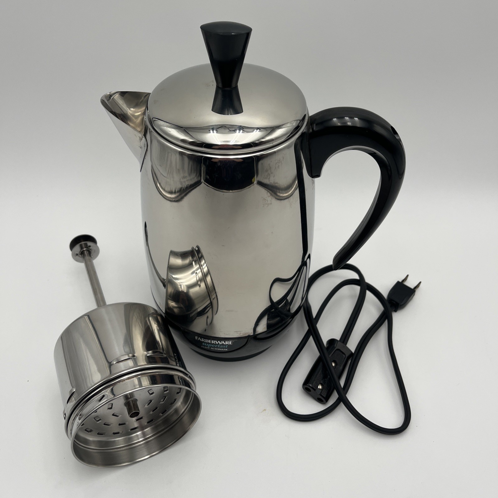 Vintage Farberware 8 Cup Coffee Pot Electric Percolator Stainless FCP-280 WORKS Vintage Farberware 8 Cup Coffee Pot Electric Percolator Stainless FCP-280 WORKS