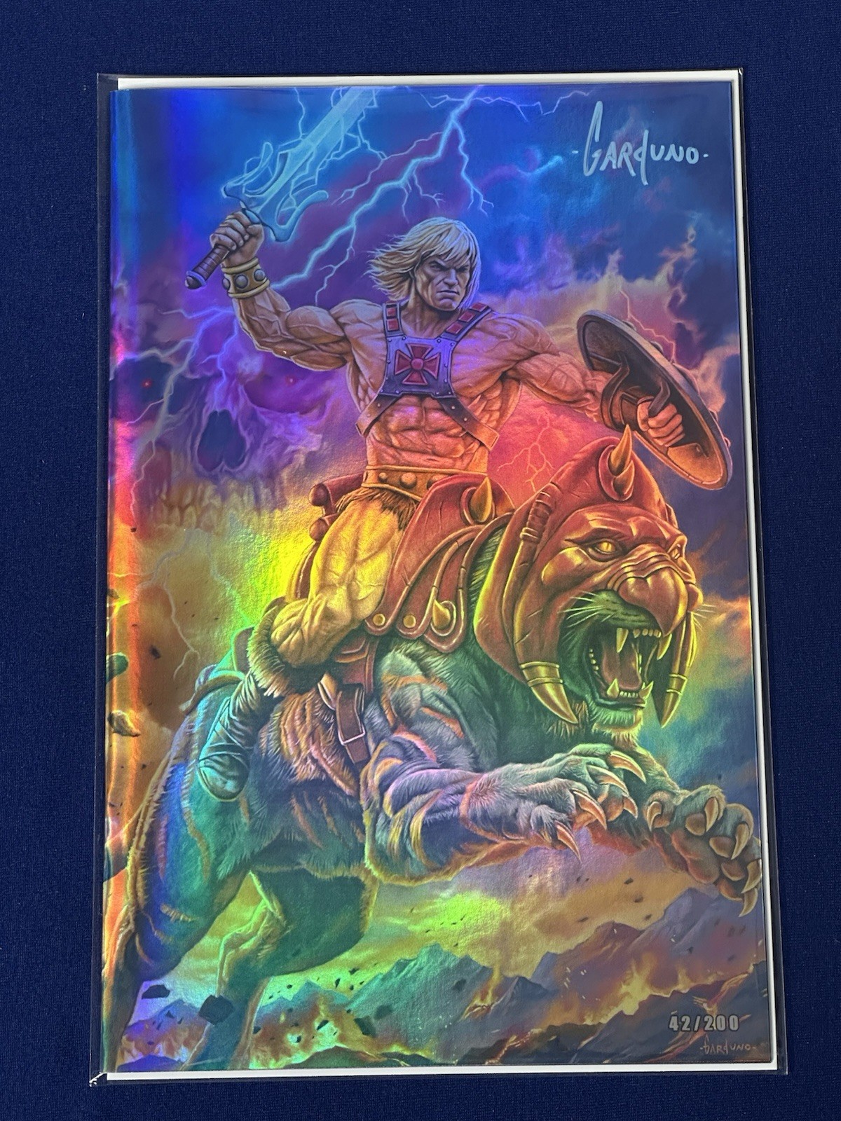 He-Man Sovereign of the Emerald Roar Signed Victor Garduno Foil LTD 200 w/COA He-Man Sovereign of the Emerald Roar Signed Victor Garduno Foil LTD 200 w/COA