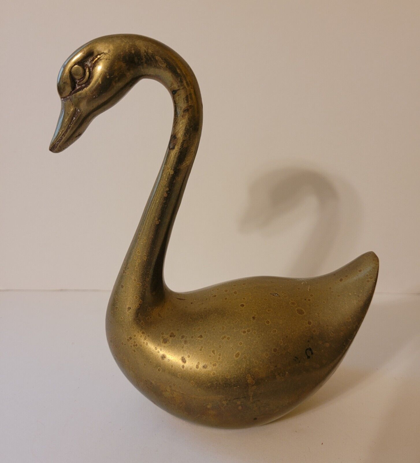Vintage Mid Century Brass Swan Figurine Korea 6\