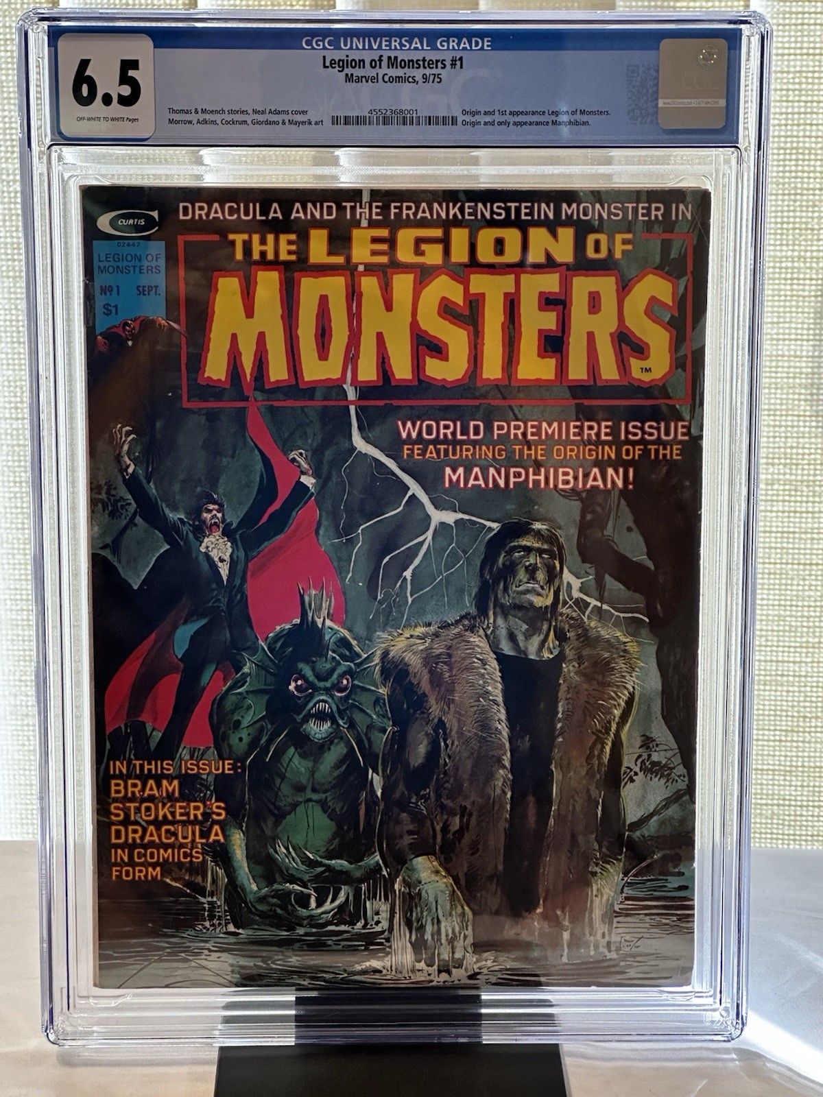 Legion of Monsters #1 CGC 6.5 (Marvel 1975) 1st Legion of Monsters & Manphibian Legion of Monsters #1 CGC 6.5 (Marvel 1975) 1st Legion of Monsters & Manphibian