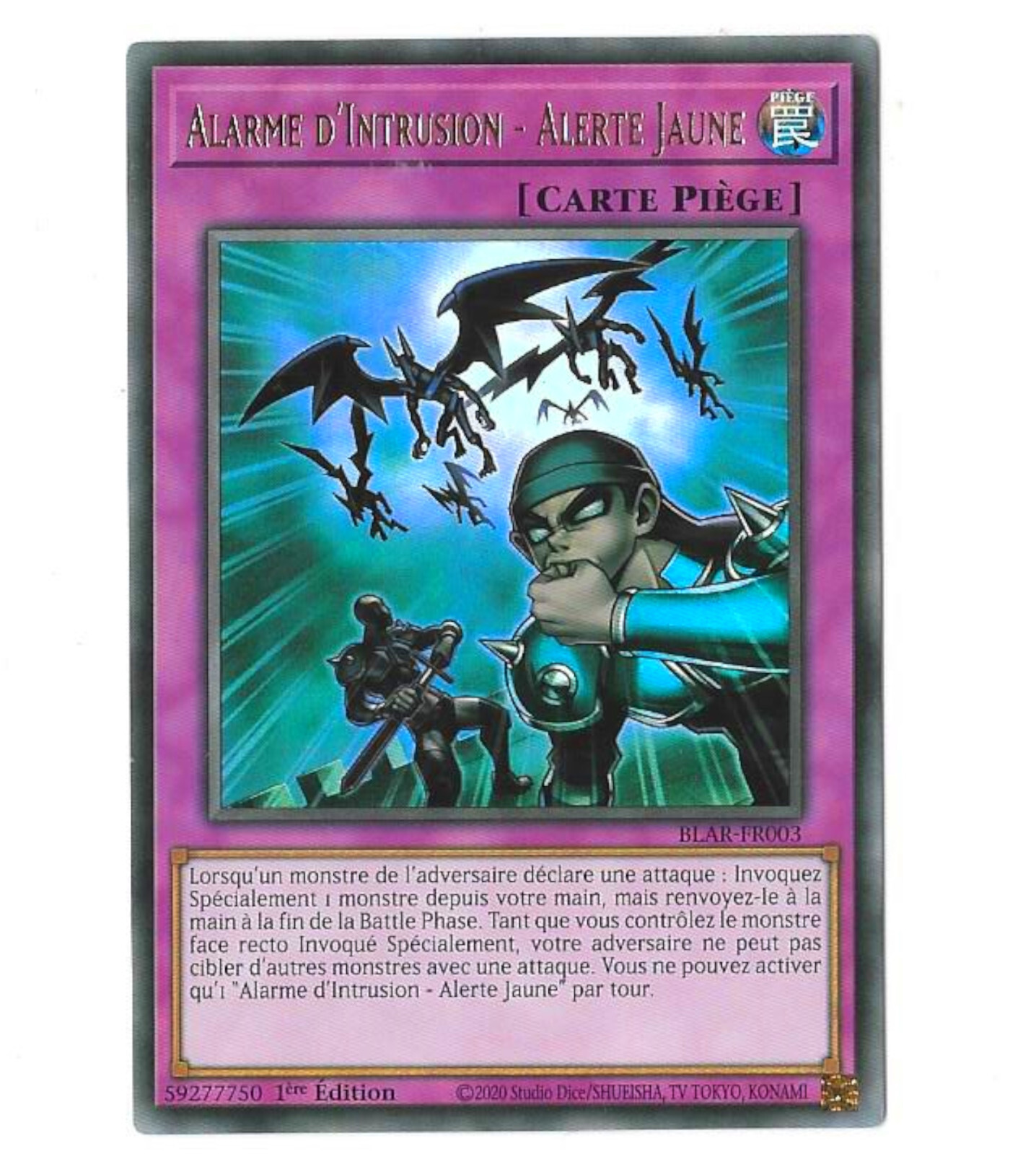 Yu-Gi-Oh INTRUDER ALARM - YELLOW ALERT BLAR-FR003 Ultra Rare, 1st Edition. 2I.4
