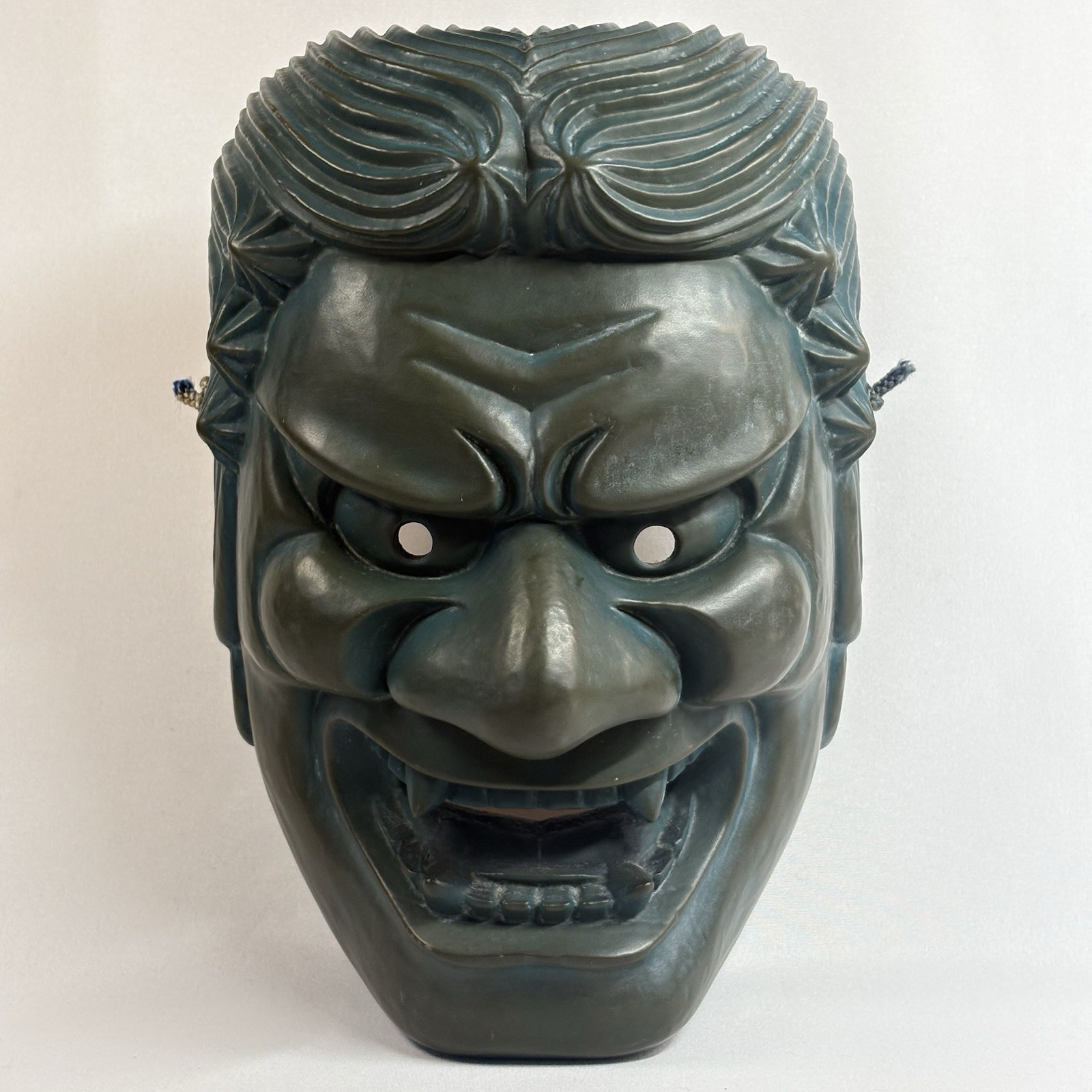 Japanese Wooden Kagura Mask Fudo Myoo Style Demon Signed Kiyomi Hannya Inspired
