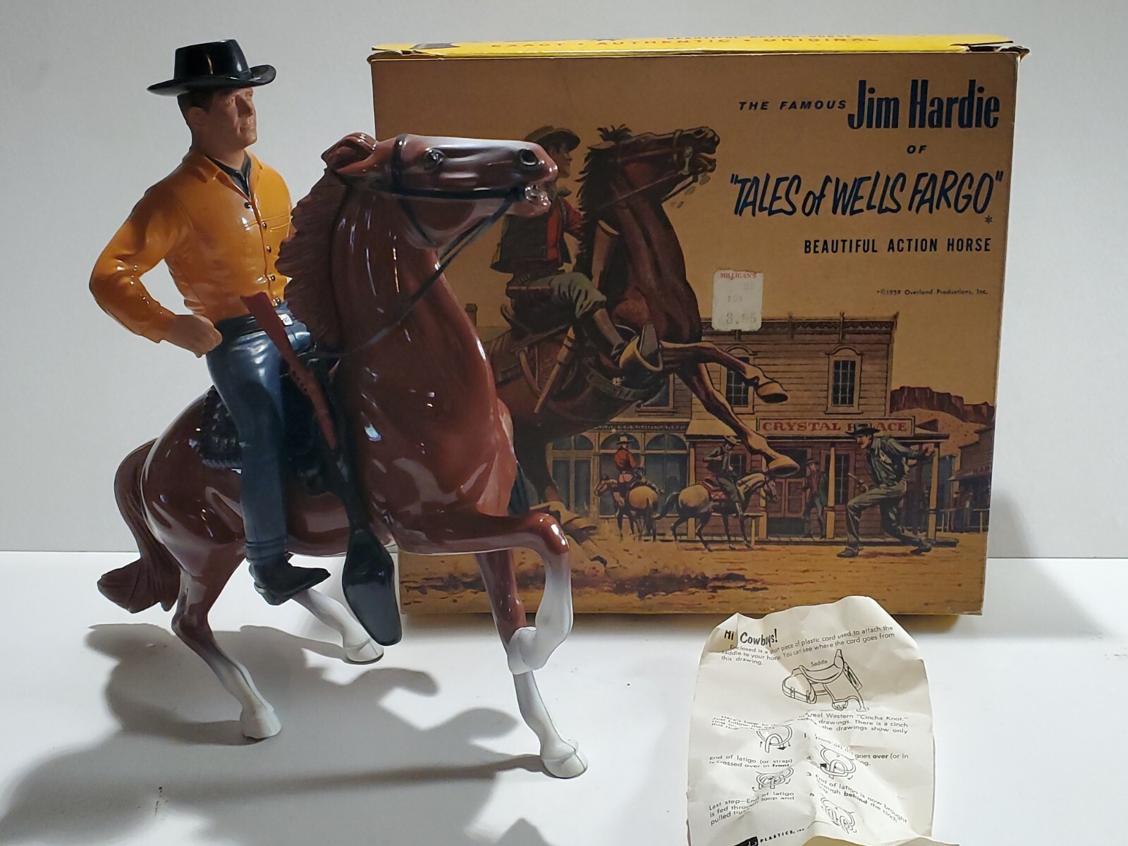 1950\'s Hartland Jim Hardie Tales Of Wells Fargo Figure Horse Box Dale Robertson