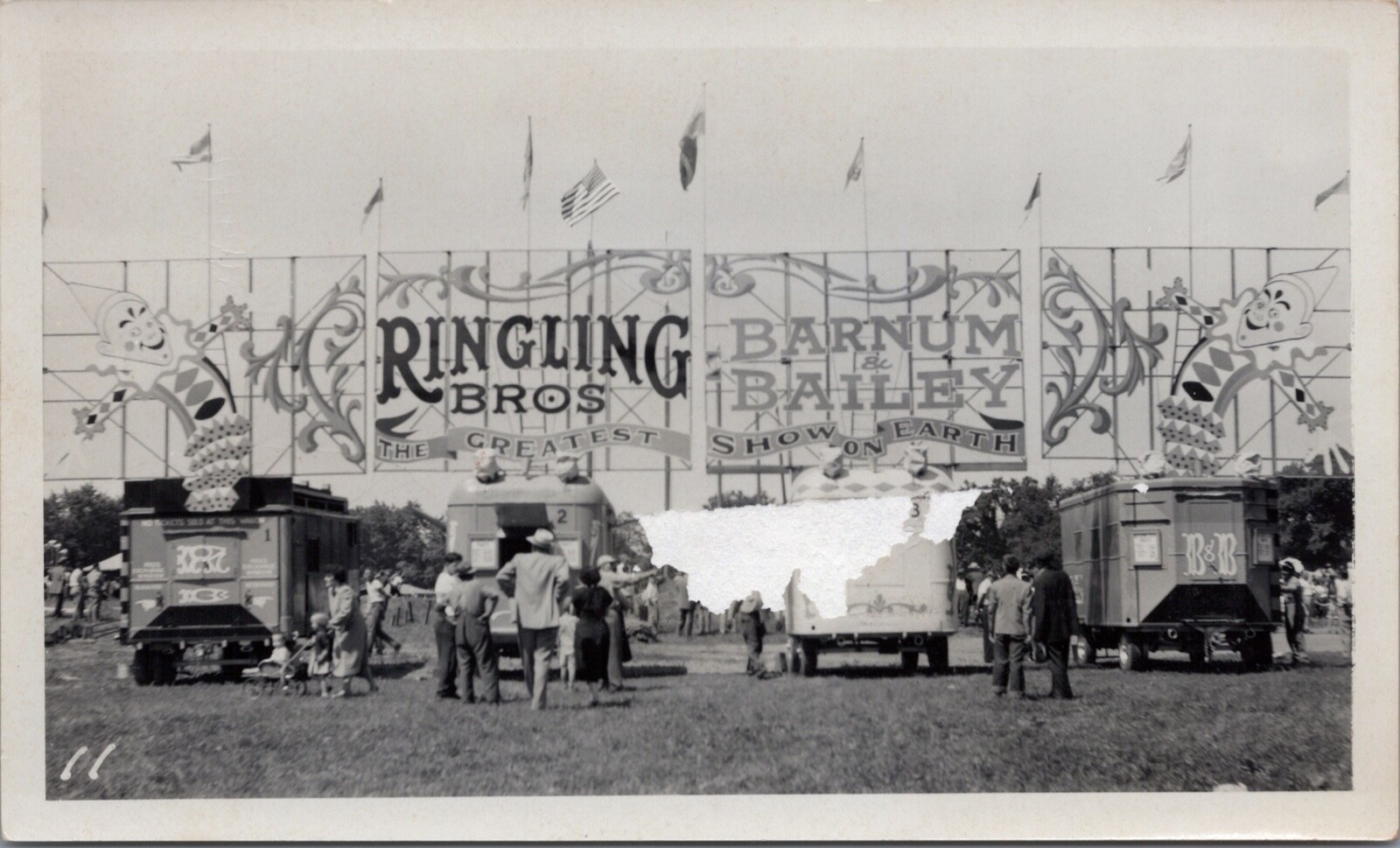 1953 Photo Ringling Bros. Barnum Bailey Circus Set Up