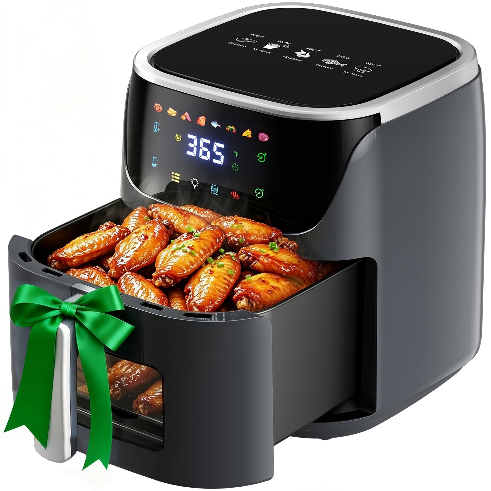 8QT Air Fryer with 8 Food Preset, LED Digital Touch Screen, Roast, Reheat, Dehyd