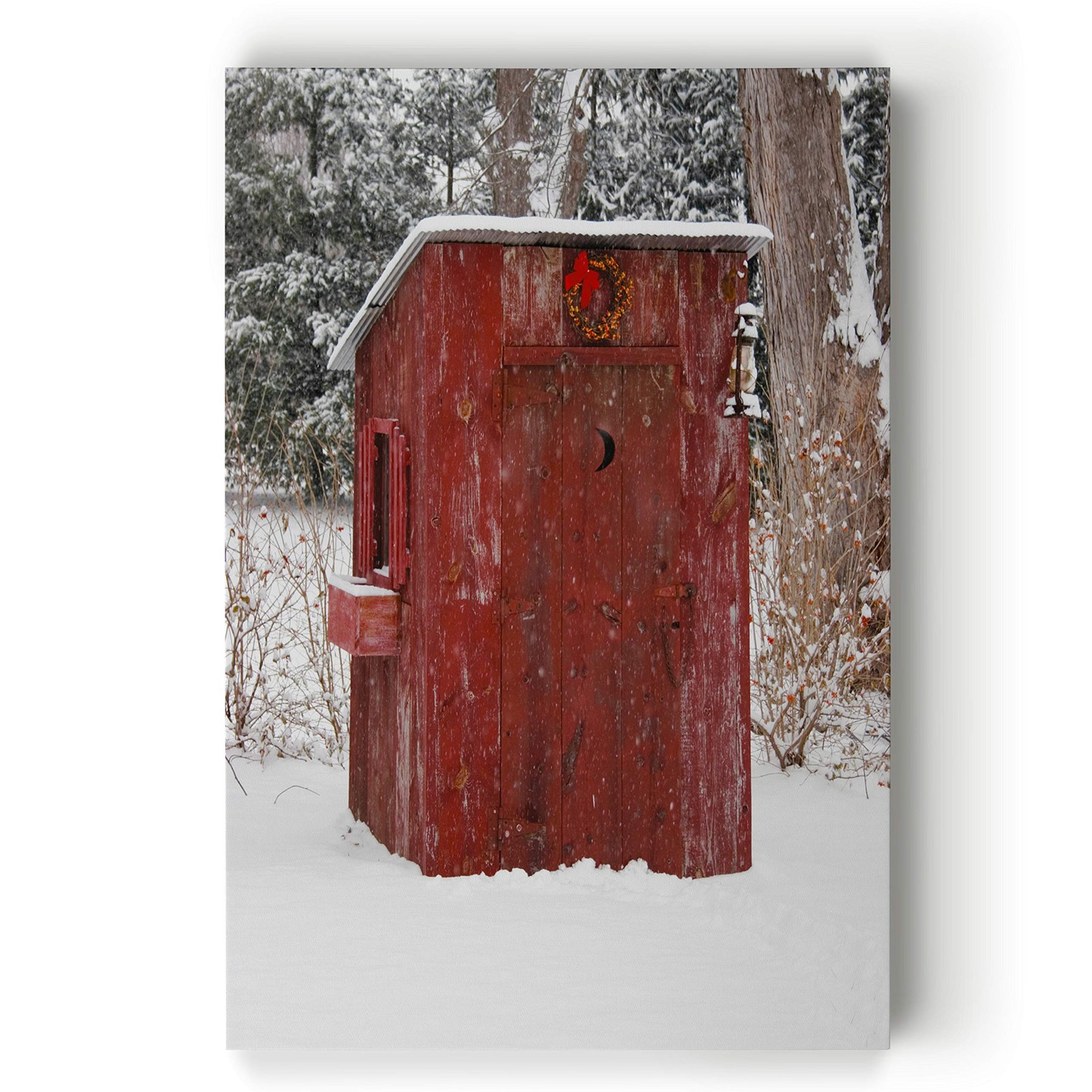 Renditions Gallery Canvas Prints Red Snowy Outhouse Christmas on the Farm Renditions Gallery Canvas Prints Red Snowy Outhouse Christmas on the Farm
