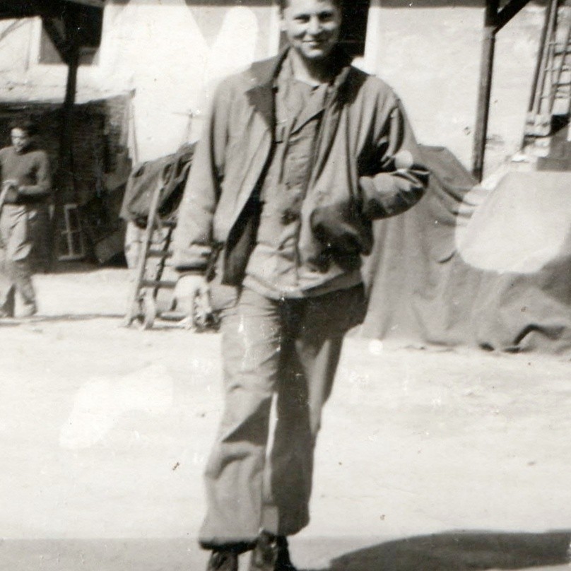 ID'd c1940s John Vermilion WWII US Army Soldier Snapshot Photo Field Jacket Vtg