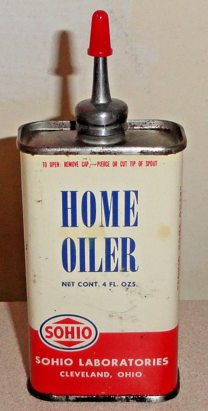 Vintage Old Lead Top SOHIO Labs 4 Oz Home Oiler Can - Handy Oil Tin w/ Graphics Vintage Old Lead Top SOHIO Labs 4 Oz Home Oiler Can - Handy Oil Tin w/ Graphics