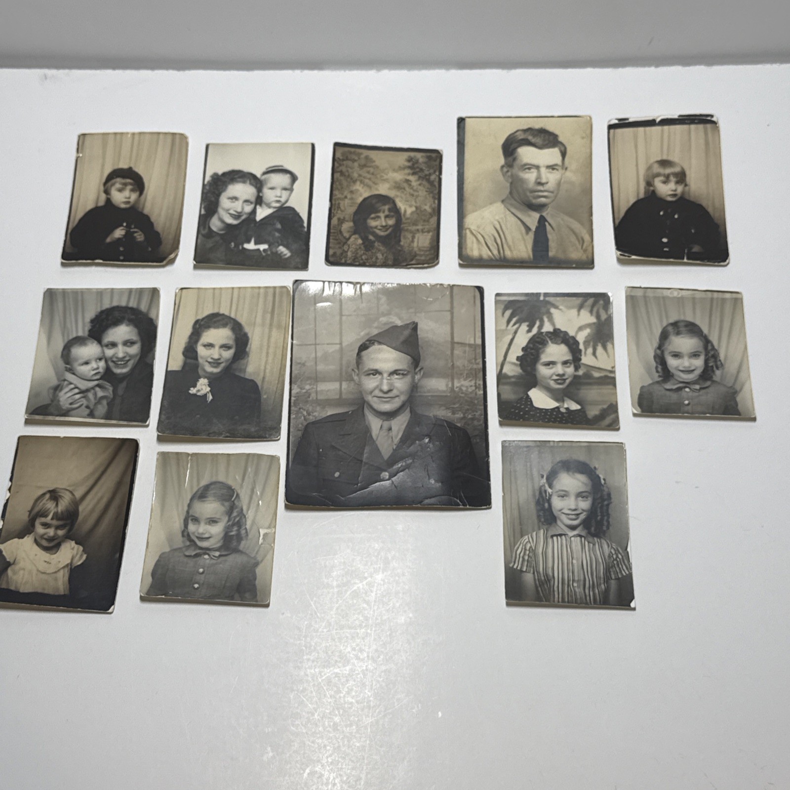 13 Piece Group Lot Of 1930’s-40’s Photo Booth/Studio Photos