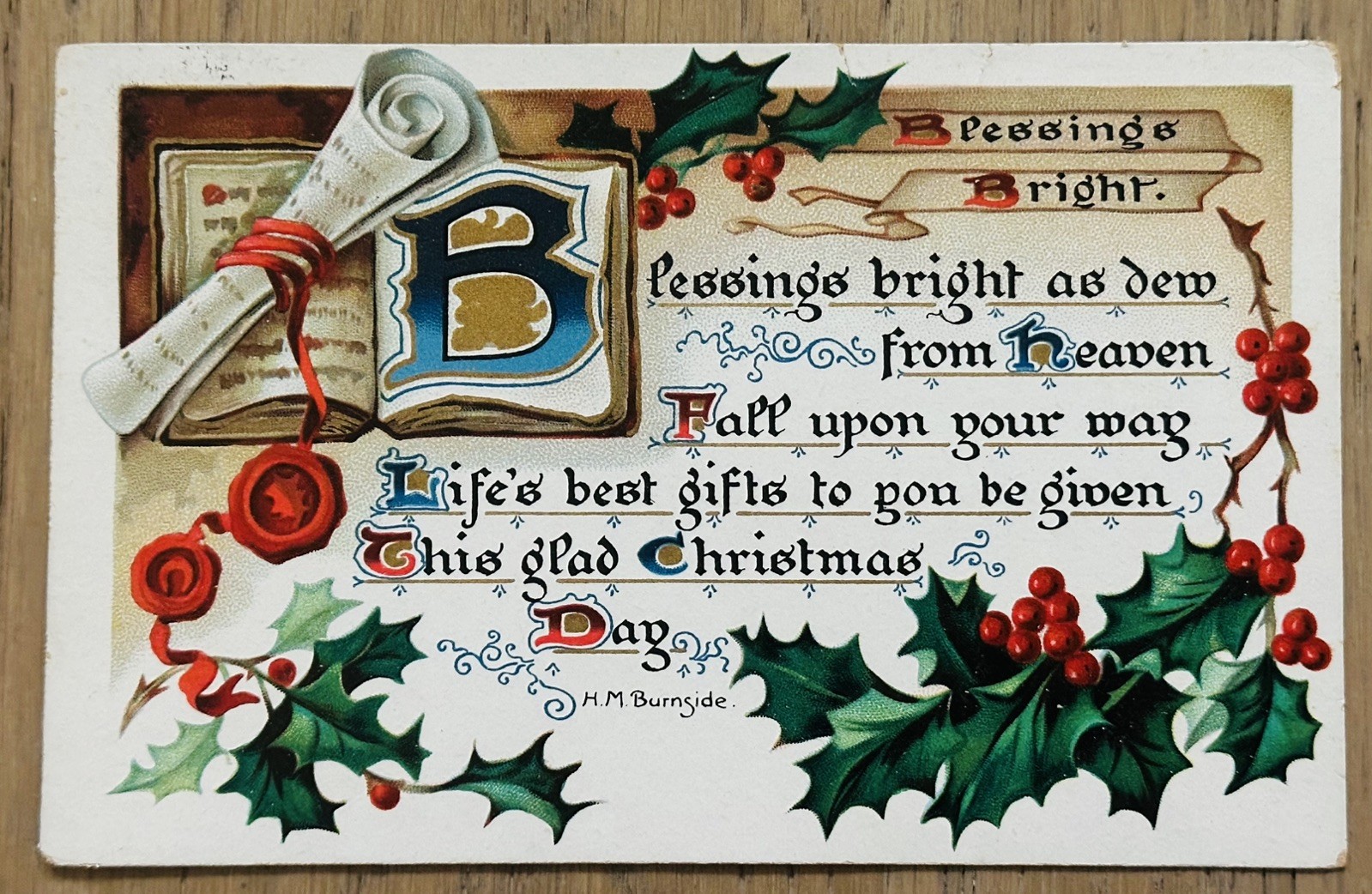 Christmas Postcard Raphael Tuck Yuletide 104 Poem H M Burnside EMBOSSED POSTED Christmas Postcard Raphael Tuck Yuletide 104 Poem H M Burnside EMBOSSED POSTED