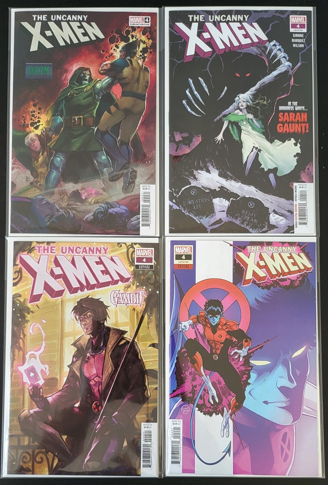 Uncanny X-Men #4, Lot, 4 Standard Covers, NM/Better, 1st