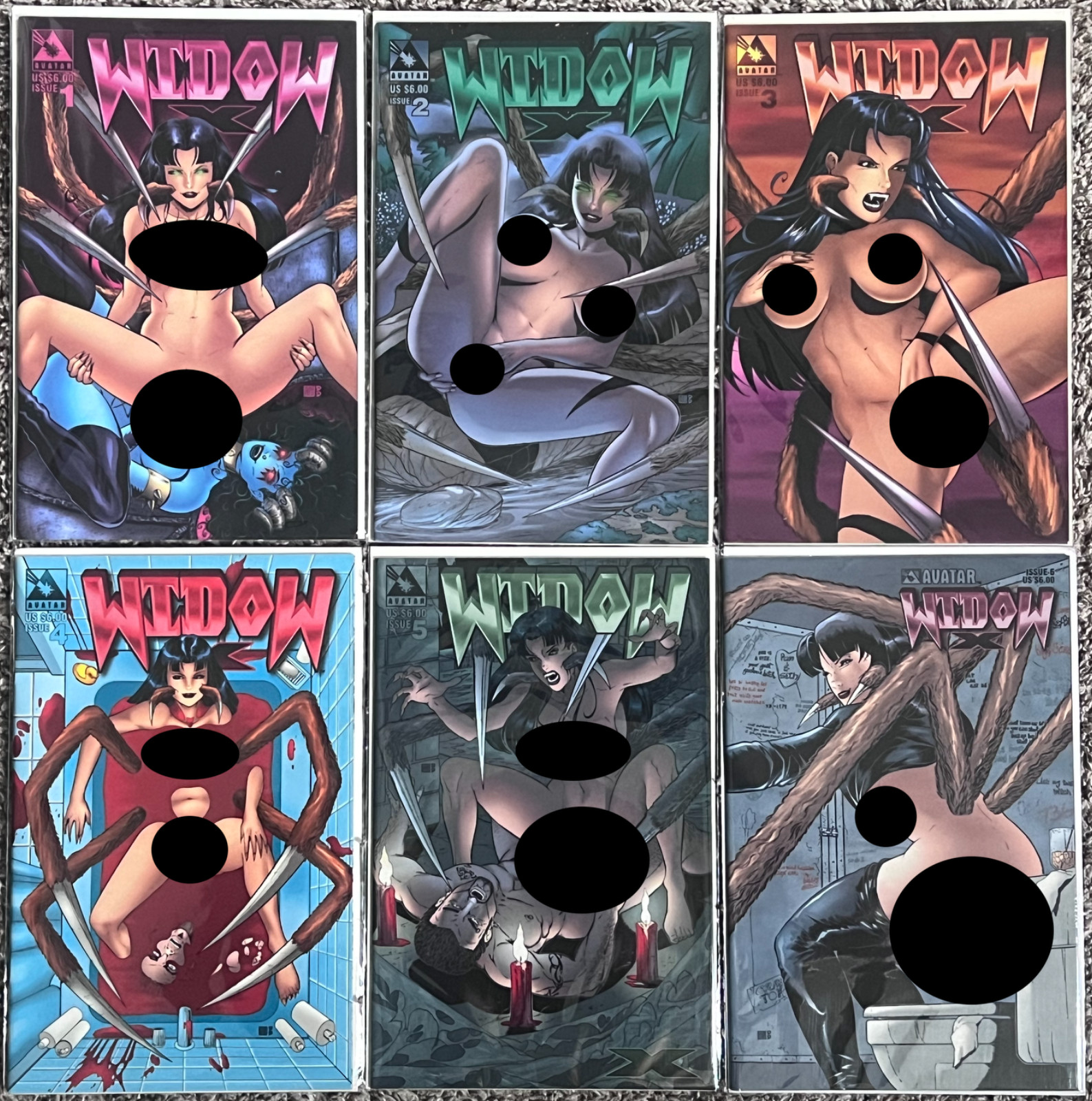 Widow X #1-14 COMPLETE Avatar Press 1999 Mike Wolfer VF/NM Adult Horror Mature Widow X #1-14 COMPLETE Avatar Press 1999 Mike Wolfer VF/NM Adult Horror Mature