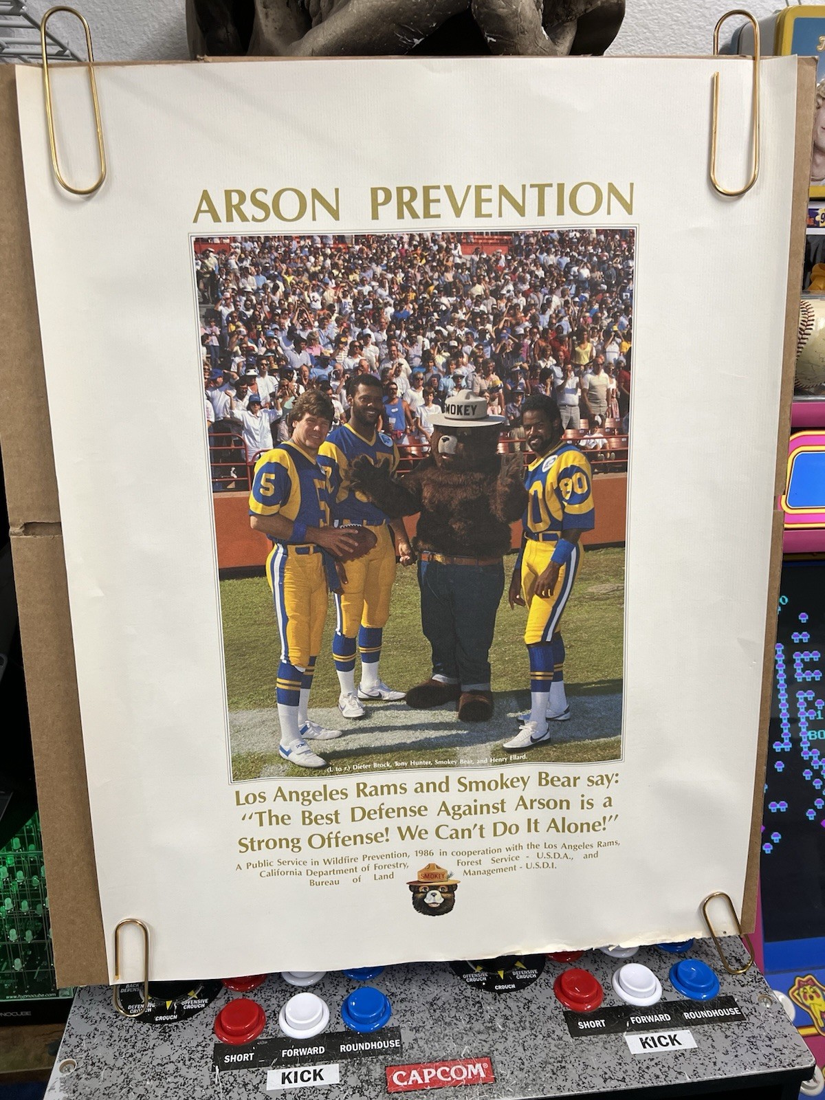 Vintage Smokey Bear 17x22 Poster LA Rams Arson Prevention Rolled Vintage Smokey Bear 17x22 Poster LA Rams Arson Prevention Rolled